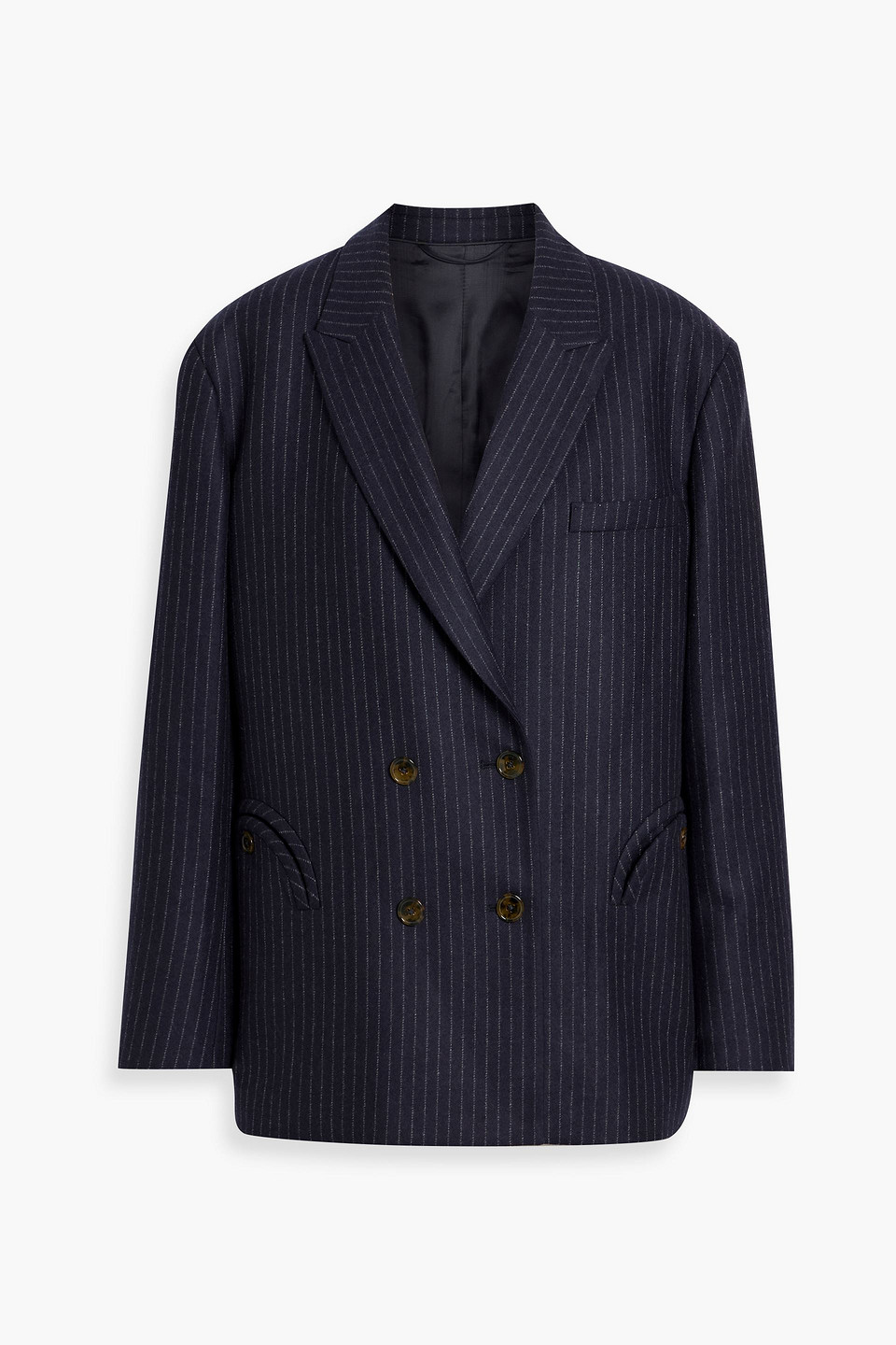 Blazé Milano Double-breasted Pinstriped Wool And Cashmere-blend Blazer In Animal Print