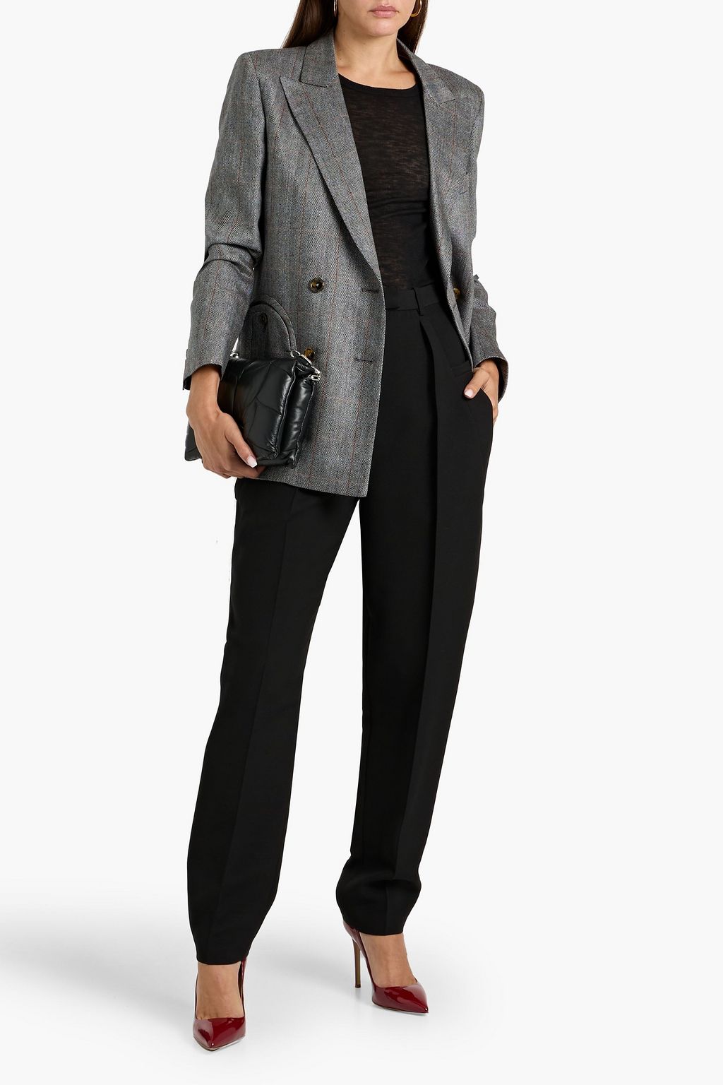 BLAZÉ MILANO Shenandoah double-breasted Prince of Wales checked silk blazer