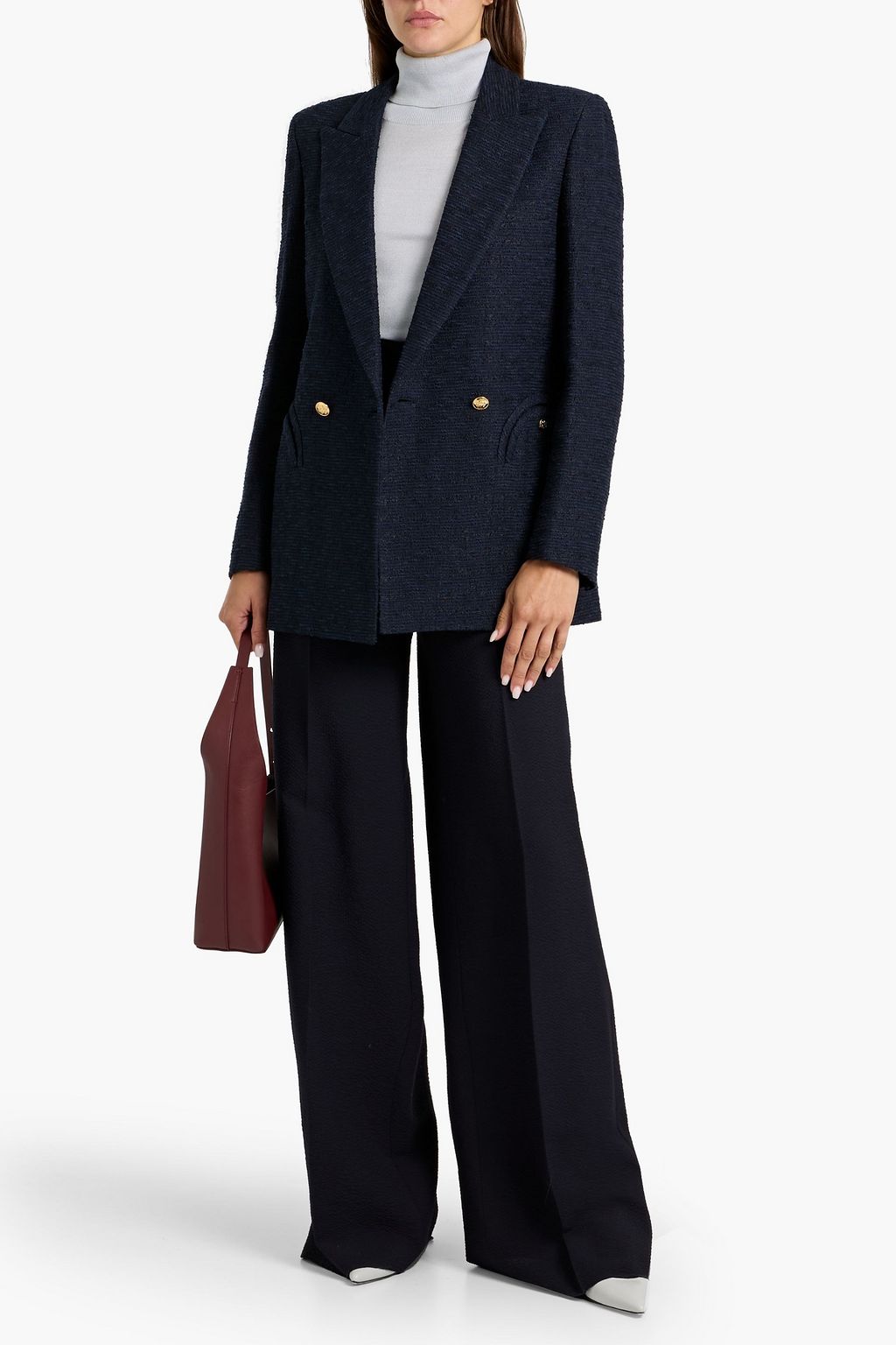 BLAZÉ MILANO Essence double-breasted cotton-blend tweed blazer