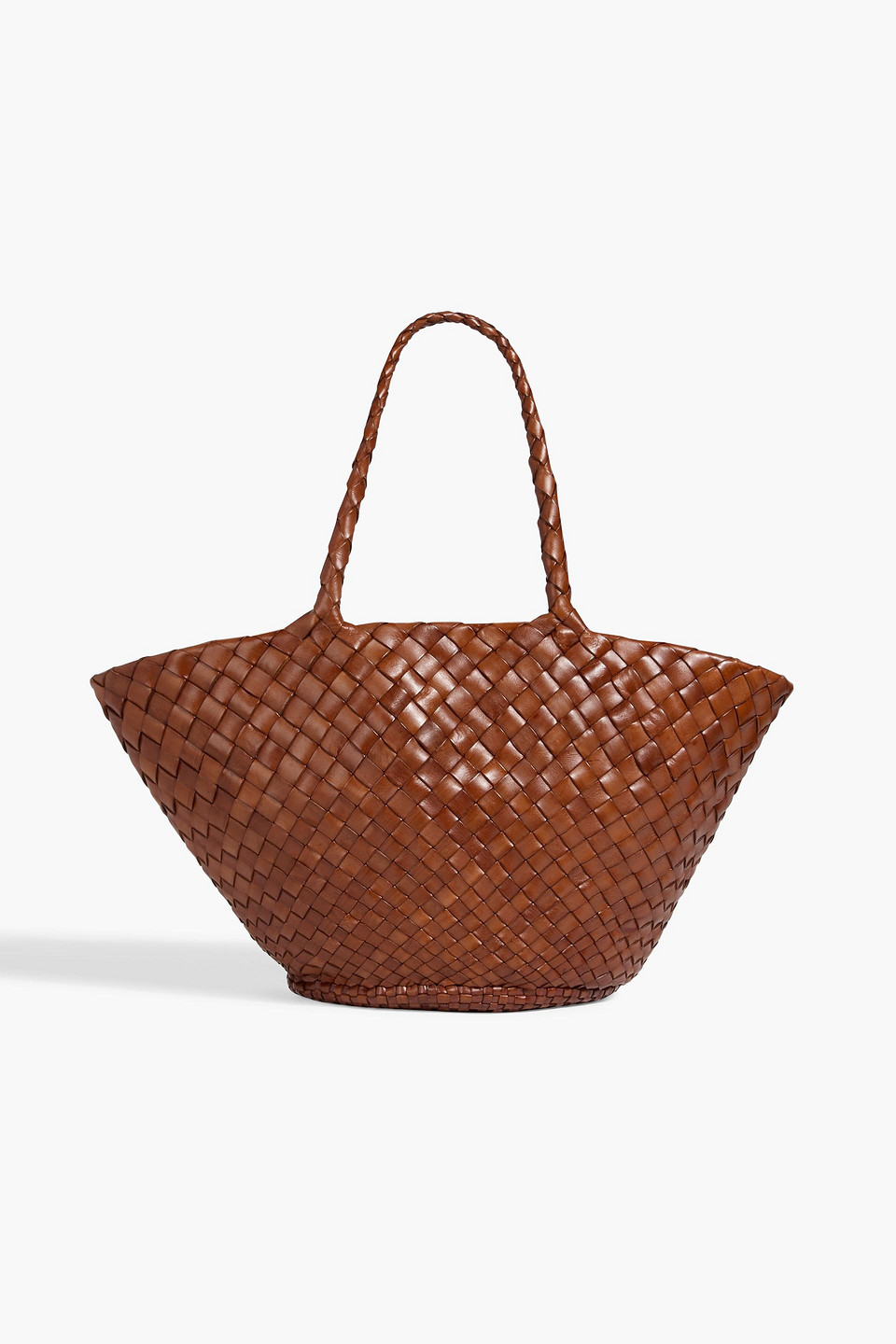 Dragon Diffusion Egola Woven Leather Tote In Brown