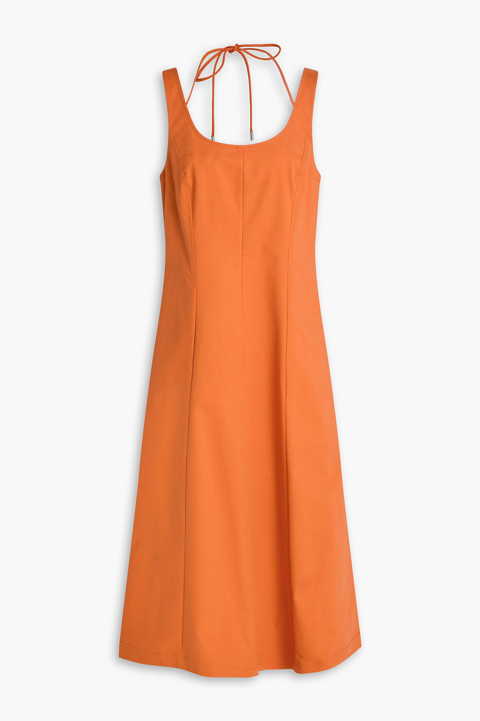 Vince Cotton-blend Midi Dress In Orange