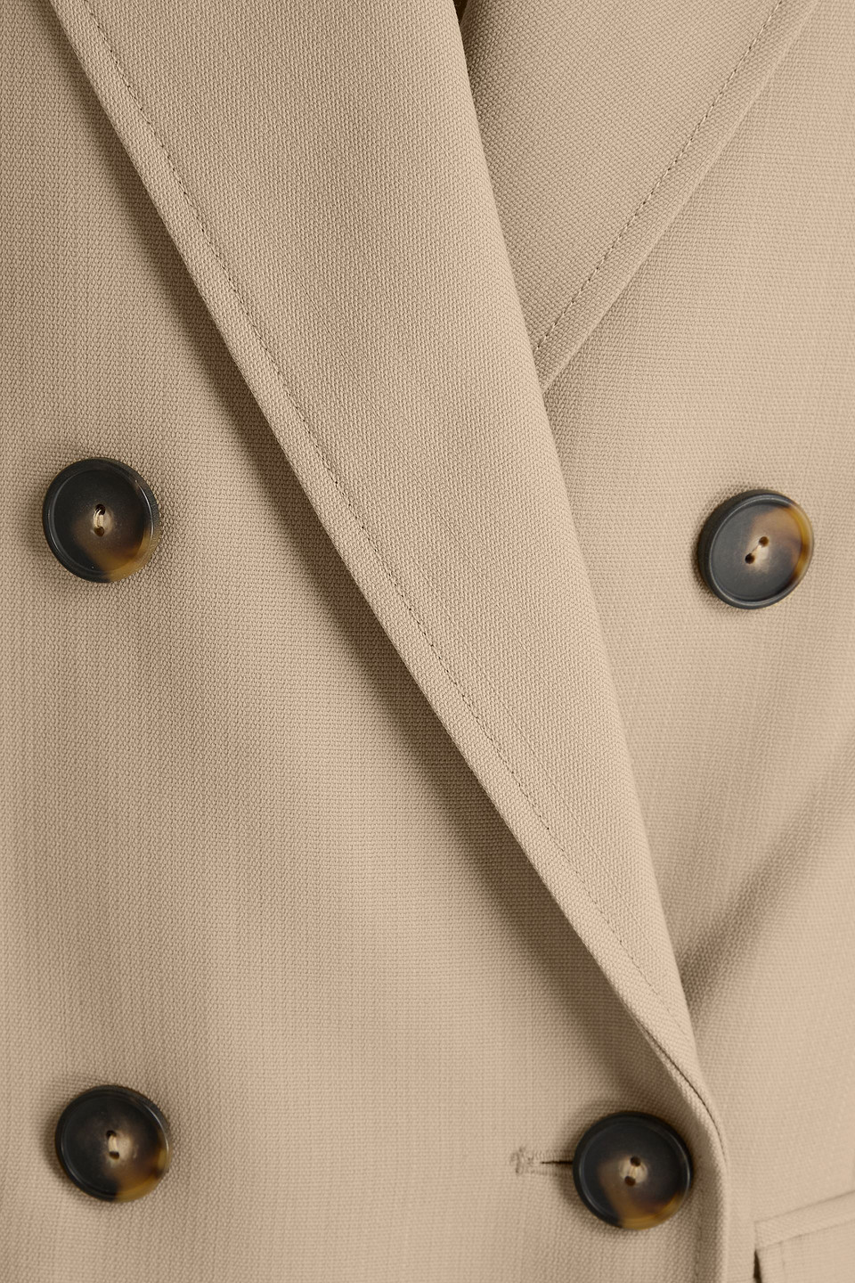 Vince Double-breasted Canvas Blazer In Brown