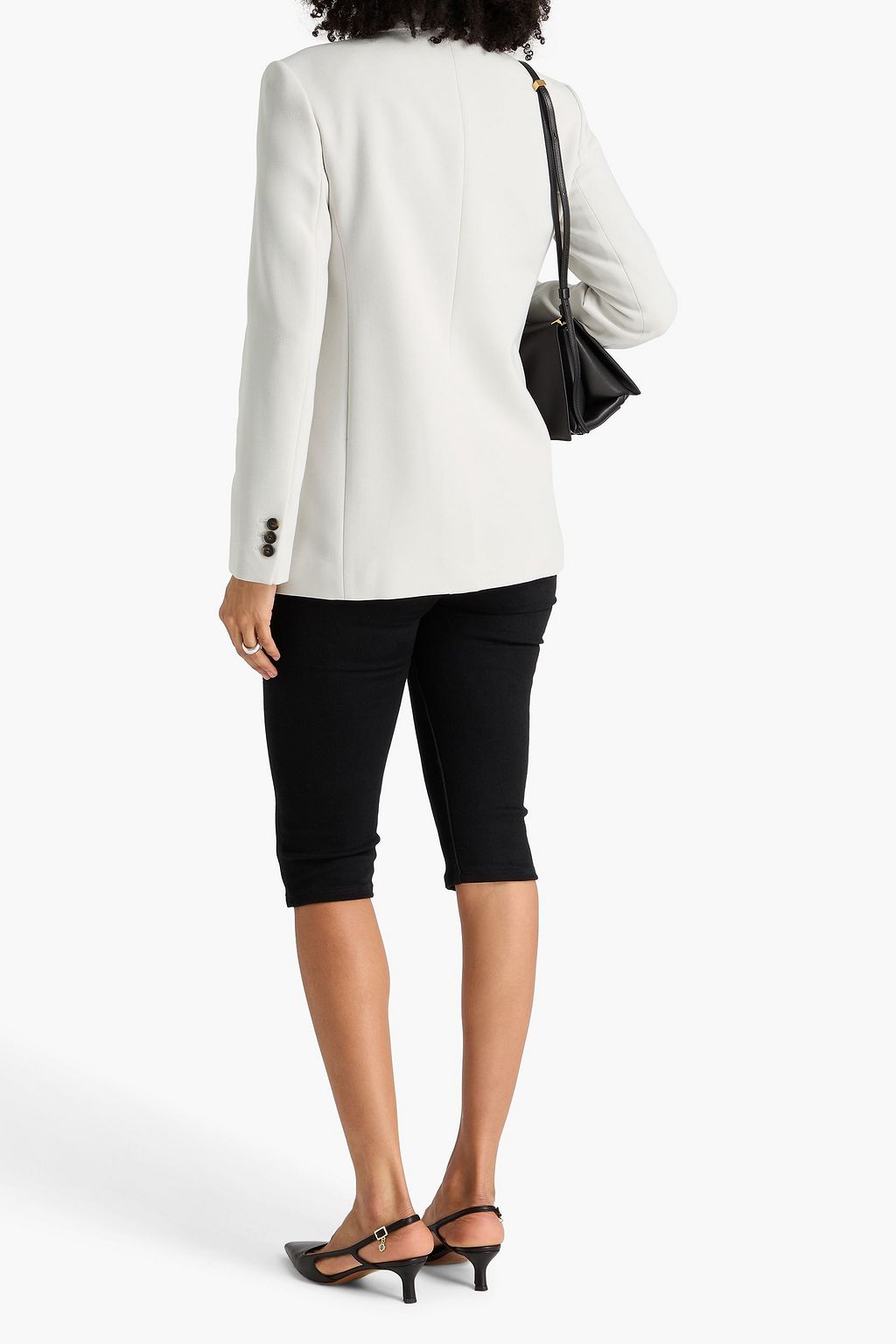 VINCE. Double-breasted piqué blazer