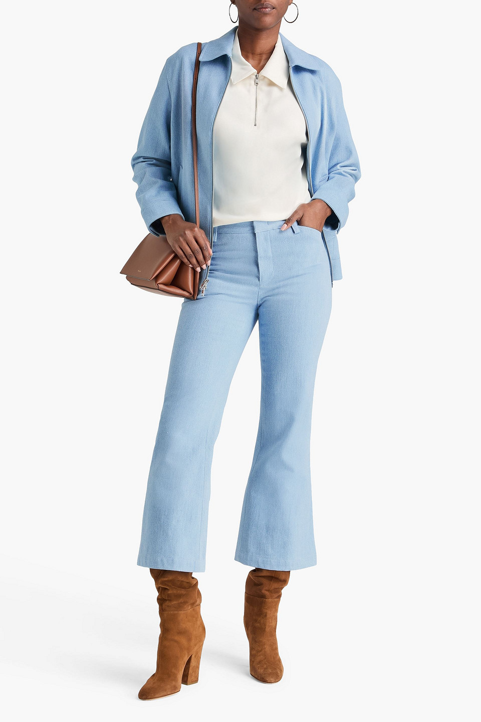 Vince Mid-rise Kick-flare Jeans In Blue