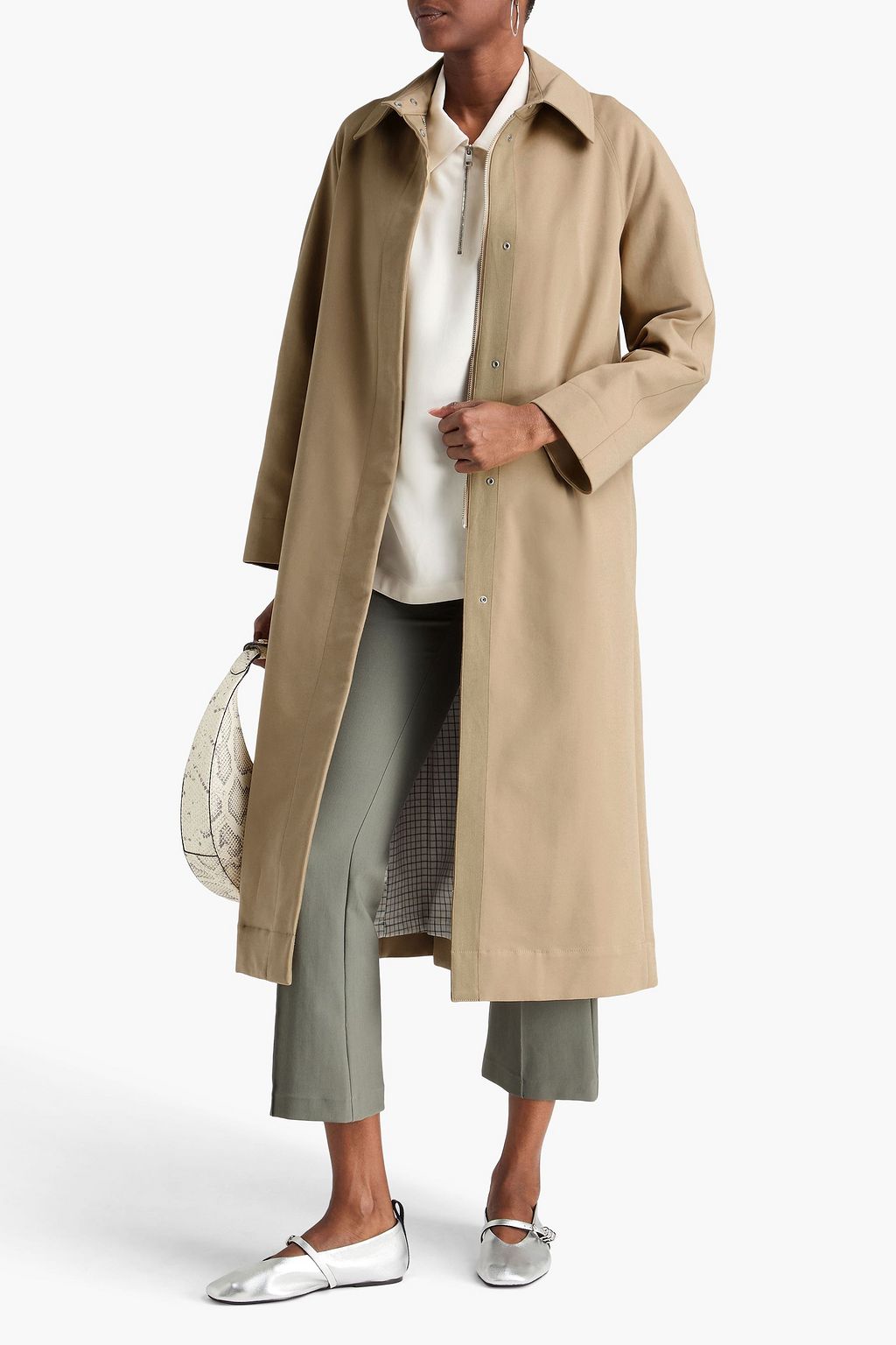 VINCE. Stretch cotton trench coat