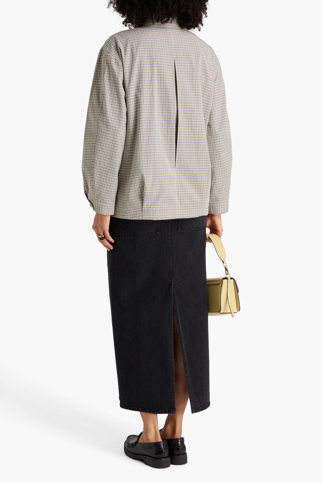 VINCE. Gingham cotton-blend twill jacket