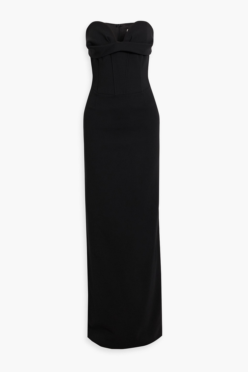Magda Butrym Strapless Wool-blend Crepe Gown In Black
