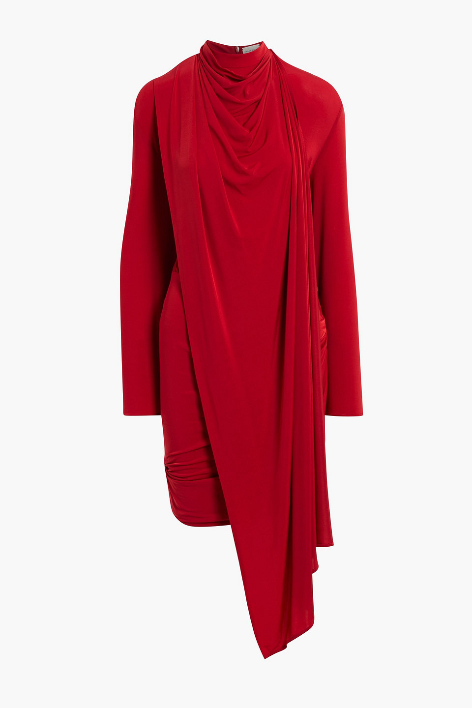 Magda Butrym Draped Layered Stretch-jersey Mini Dress In Red