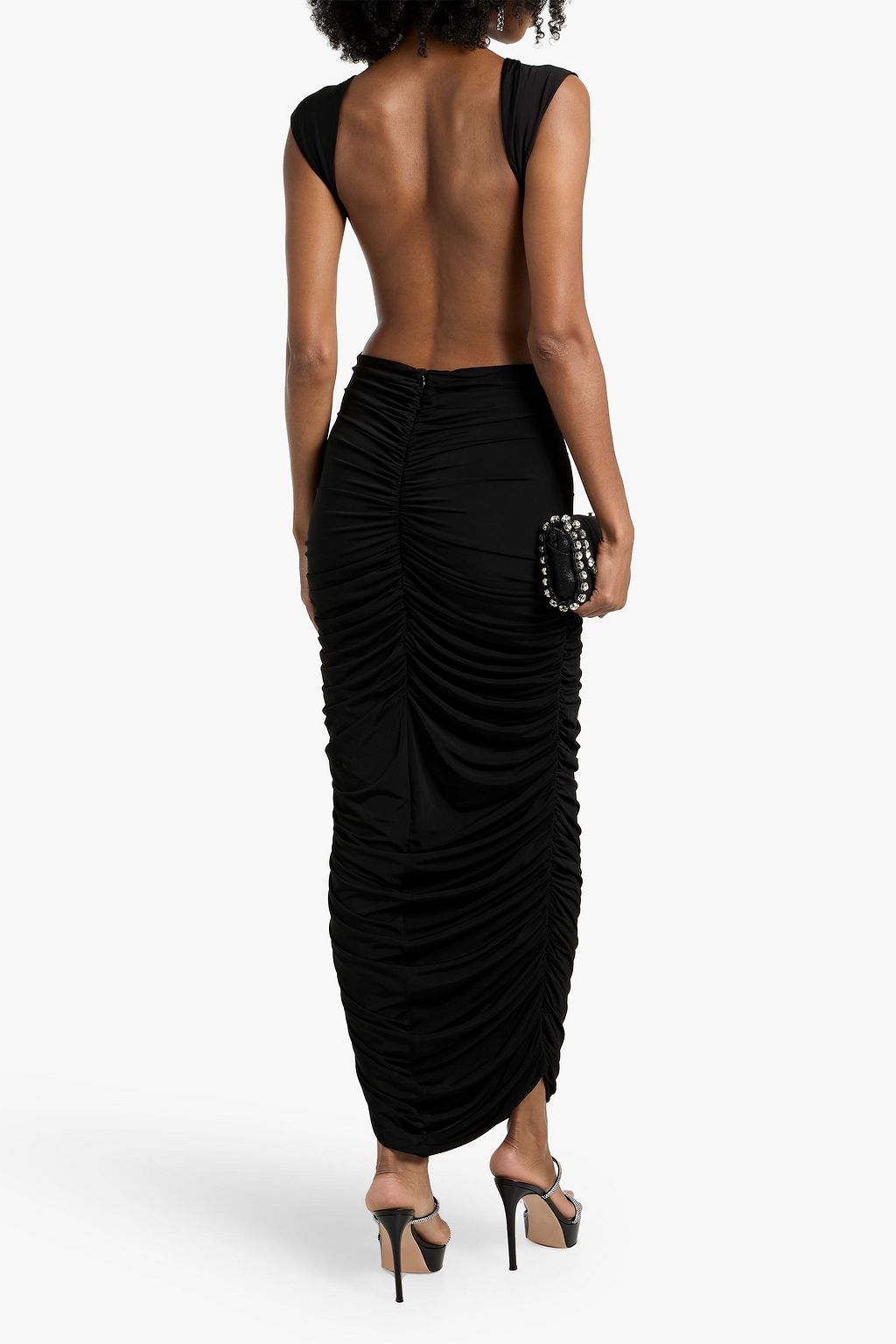MAGDA BUTRYM Open-back ruched stretch-jersey maxi dress