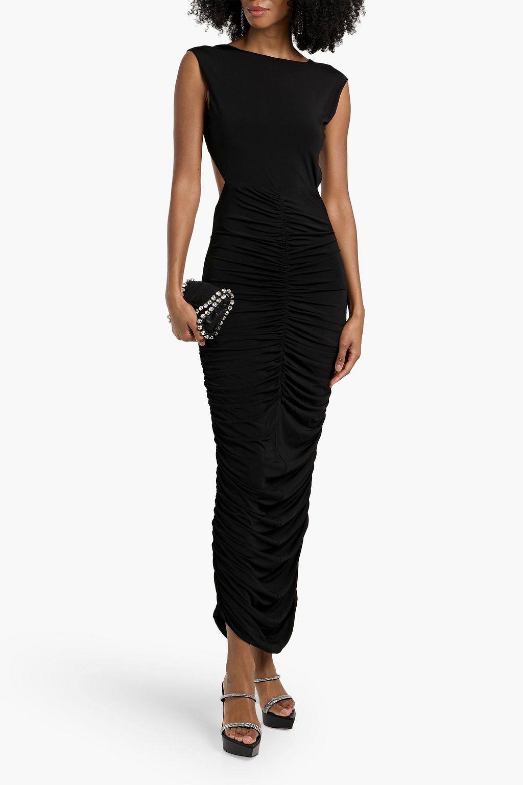 MAGDA BUTRYM Open-back ruched stretch-jersey maxi dress