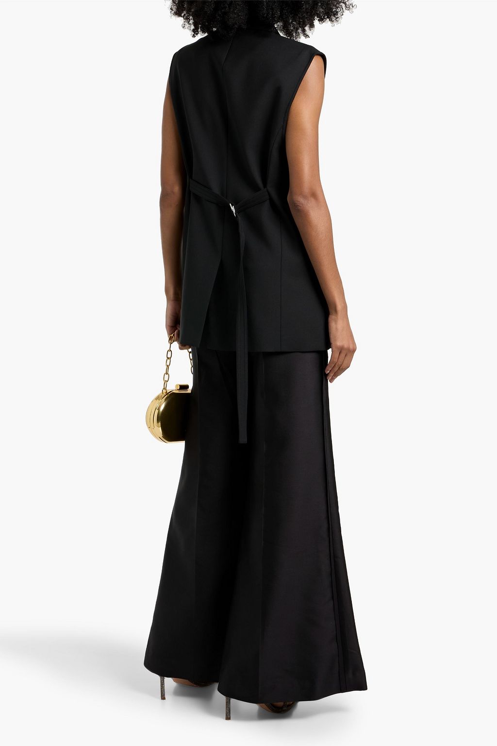 ZIMMERMANN Wool and silk-blend duchesse-satin wide-leg pants