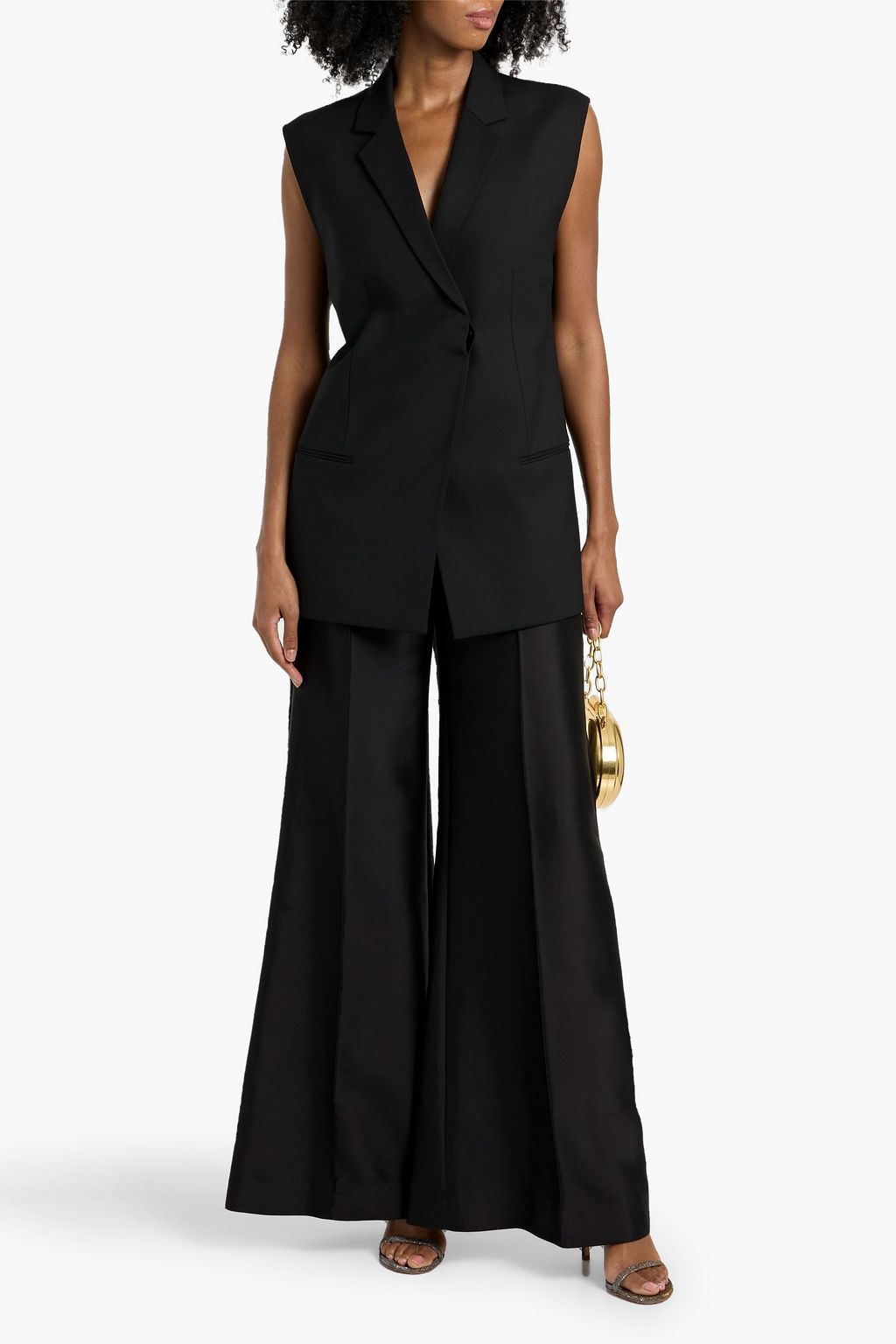 ZIMMERMANN Wool and silk-blend duchesse-satin wide-leg pants
