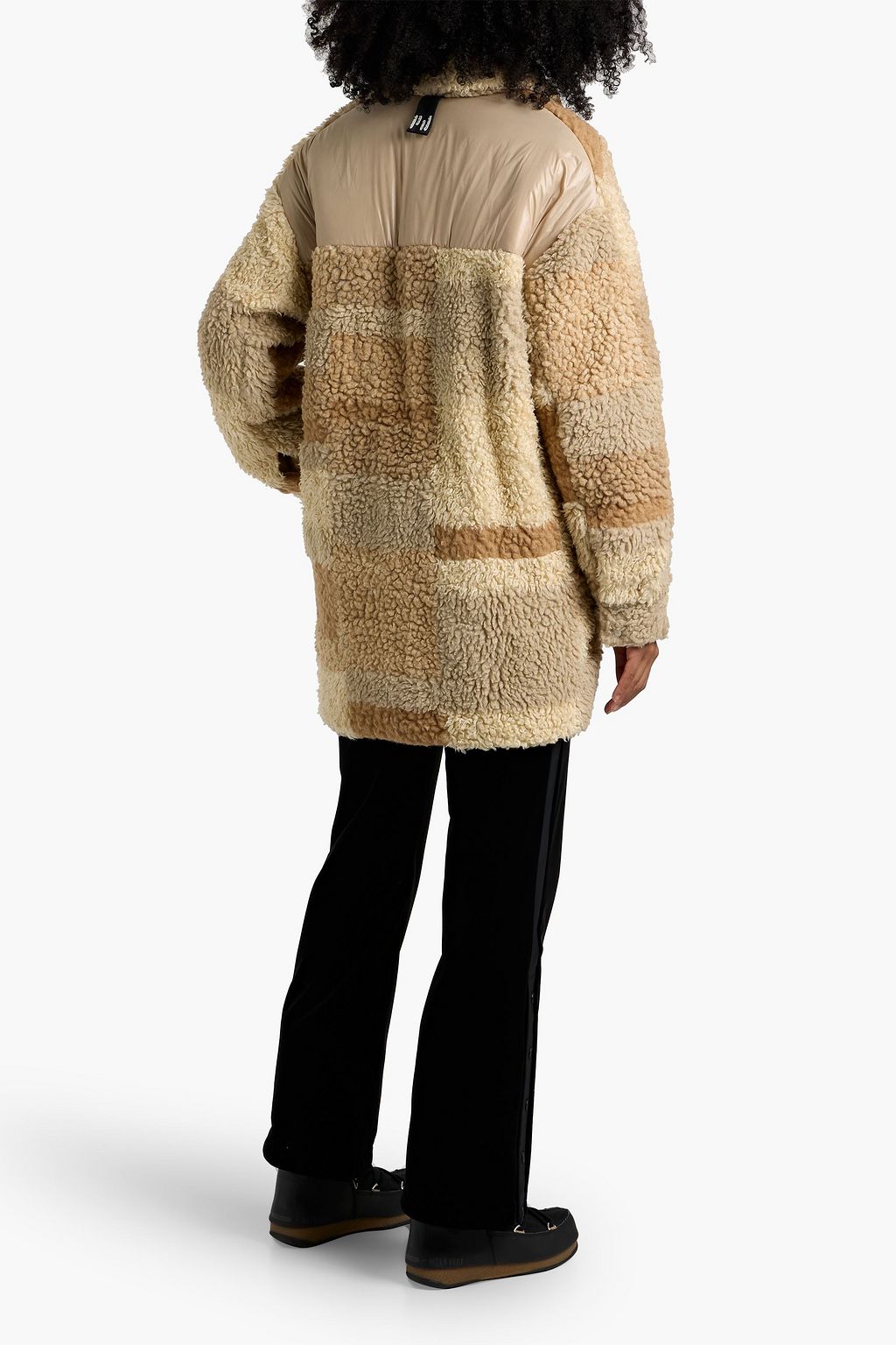 HOLDEN Shell-paneled teddy fleece jacket