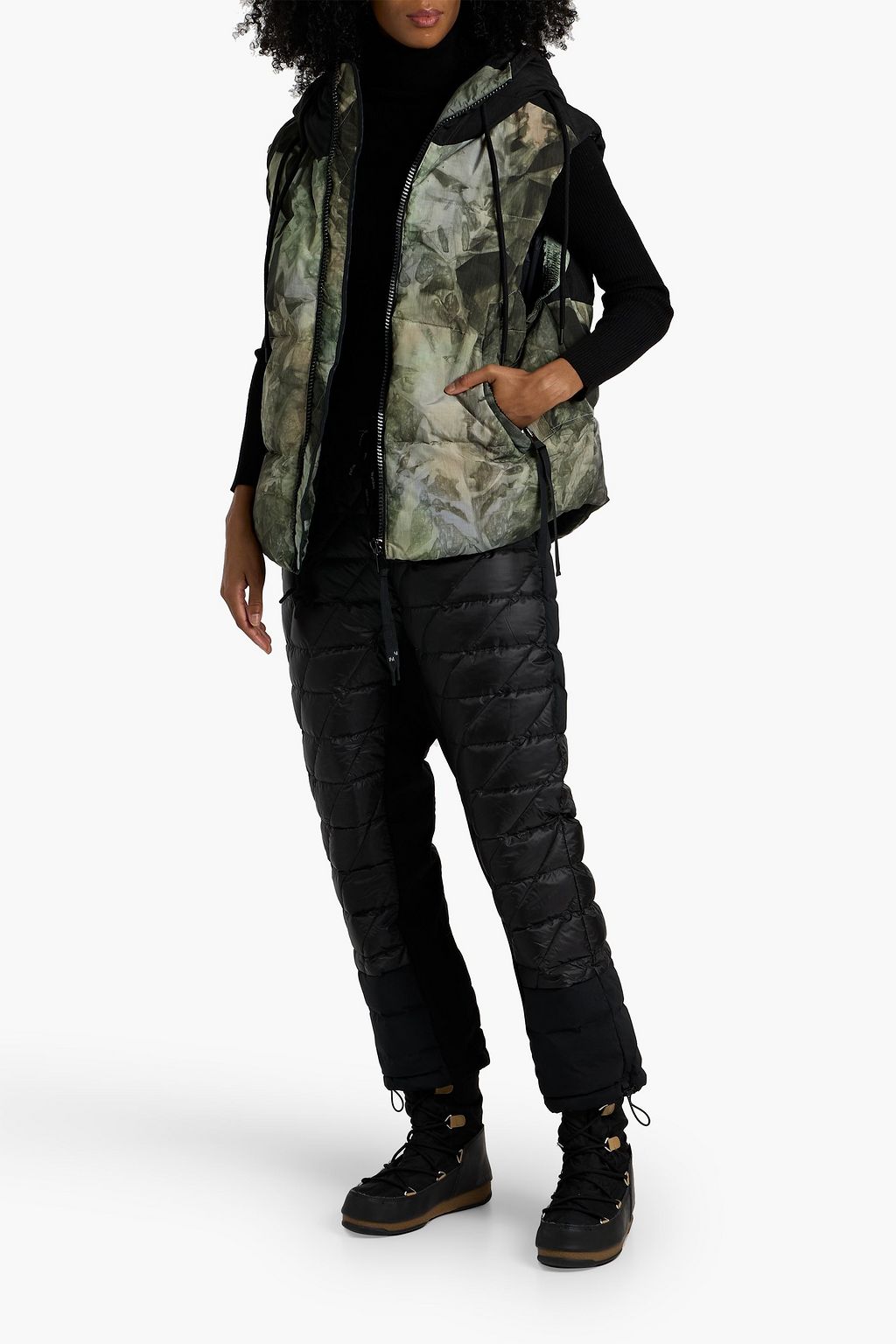 HOLDEN Canvas-paneled printed ripstop hooded vest