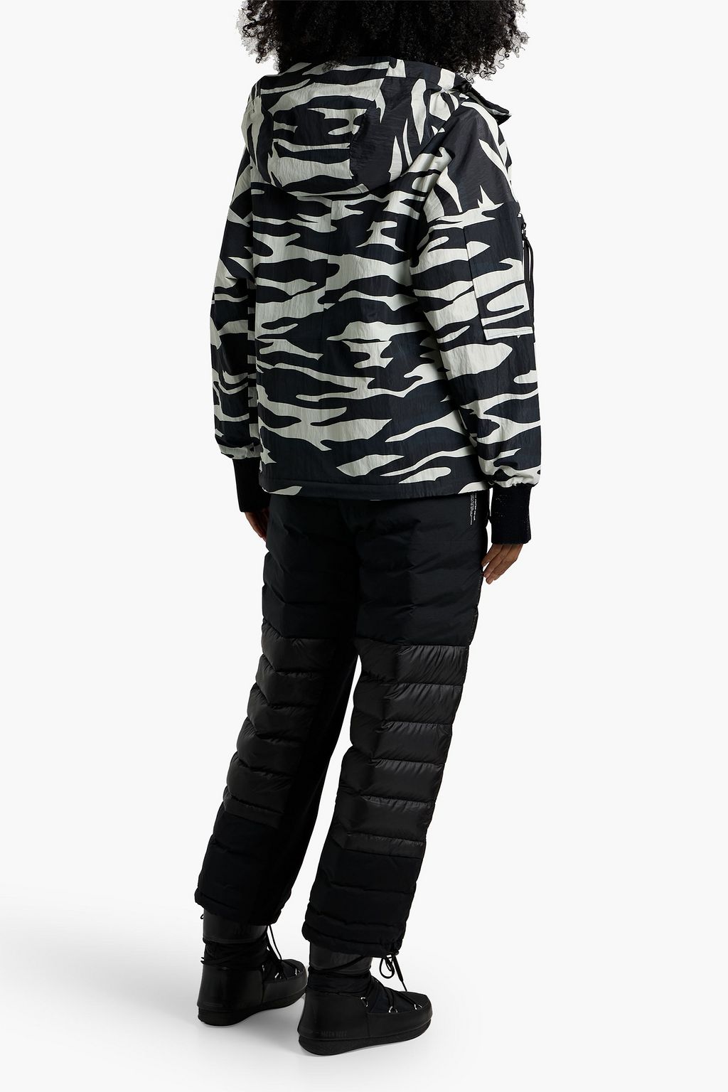 HOLDEN Sloane zebra-print ripstop and quilted ski jacket