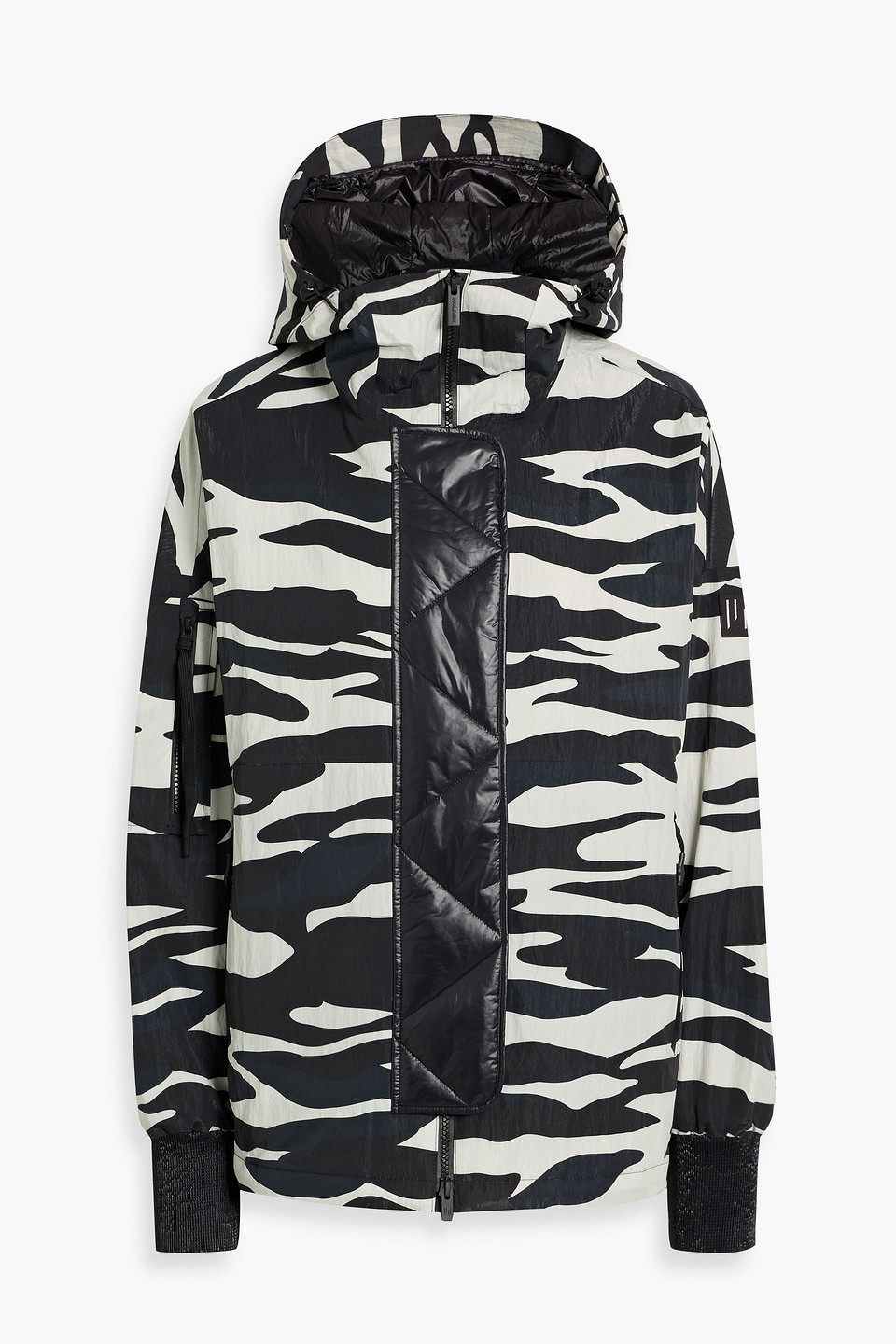 Holden Sloane Zebra-print Ripstop And Quilted Ski Jacket In Black
