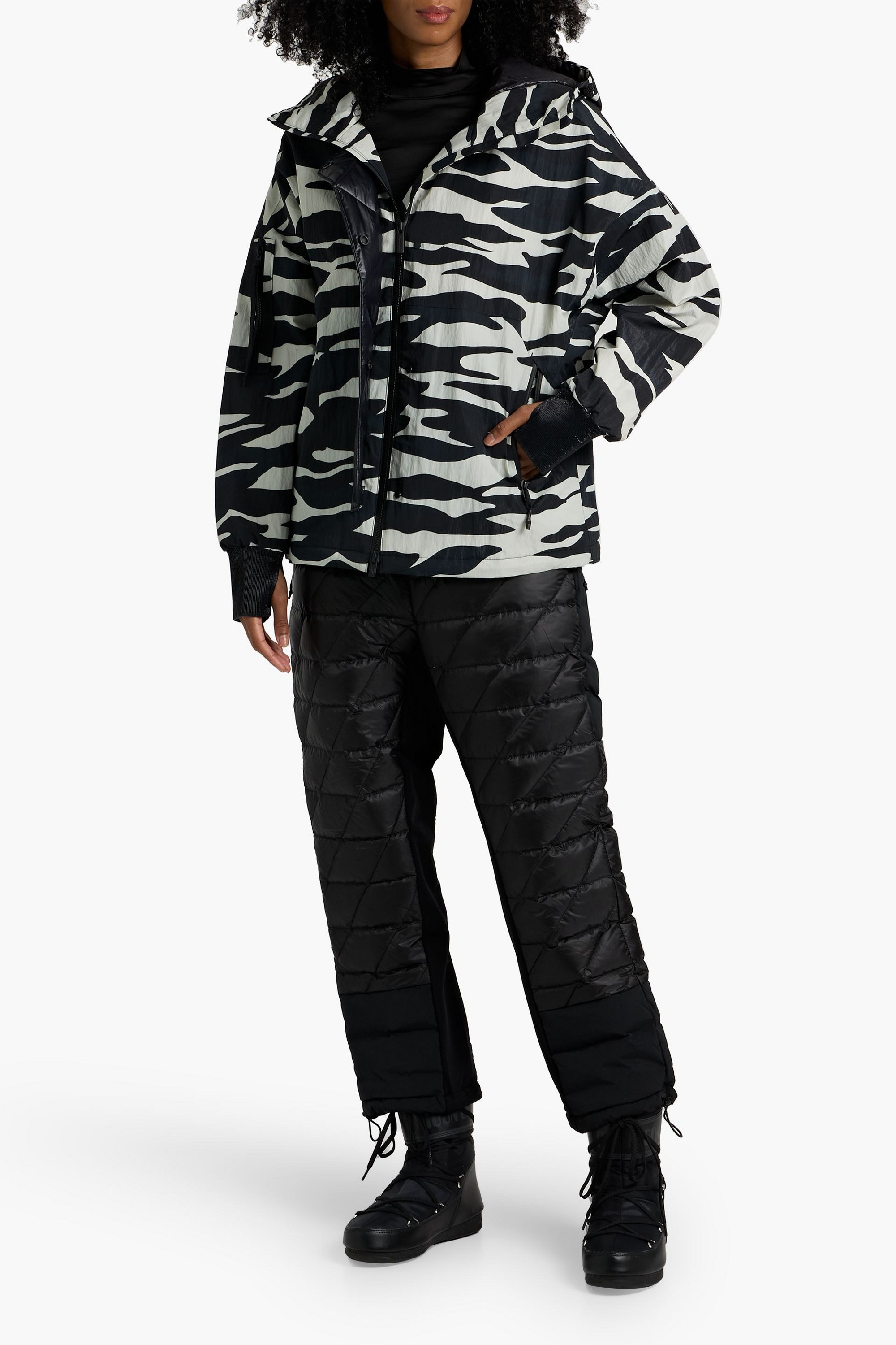 HOLDEN Sloane zebra-print ripstop and quilted ski jacket