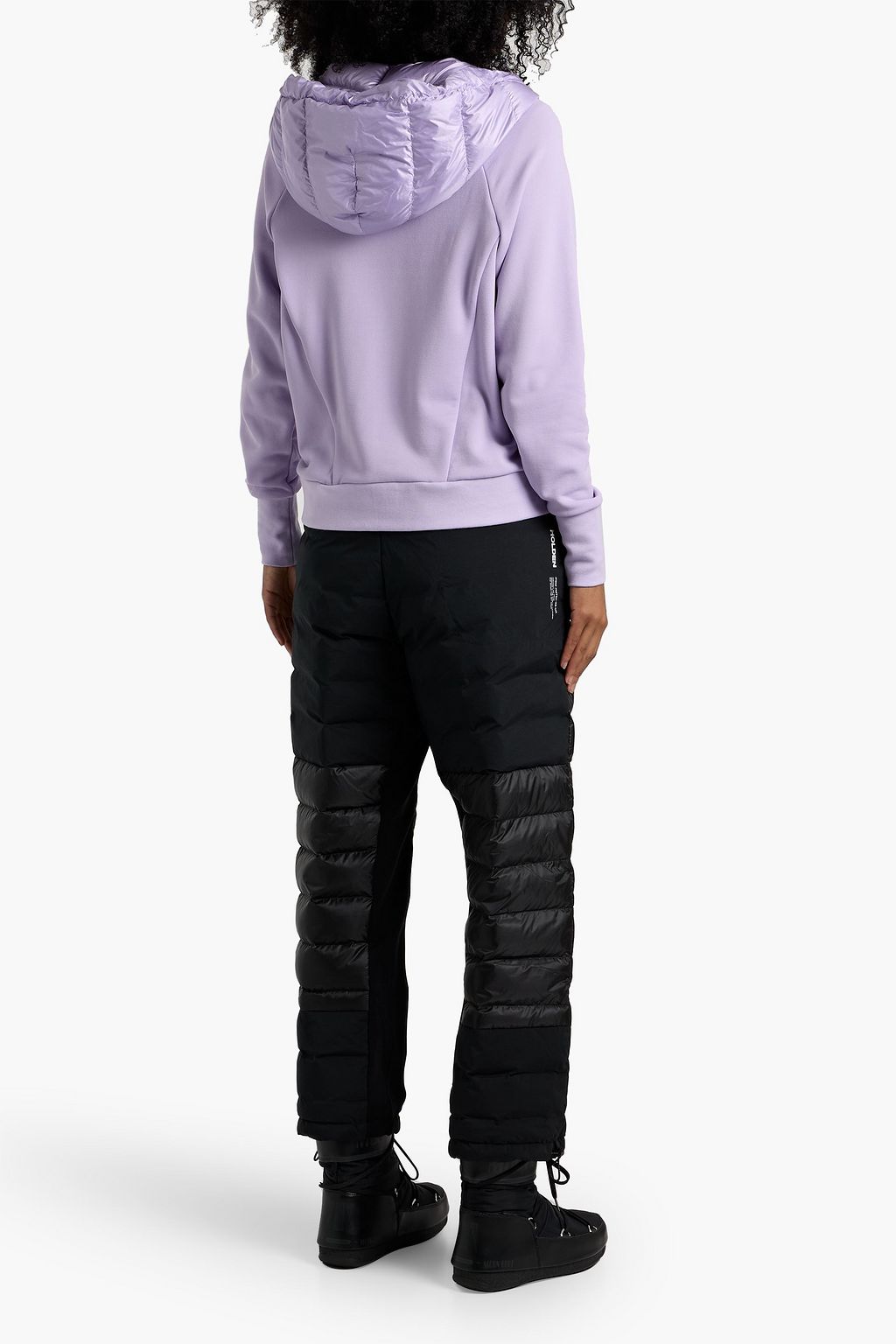 HOLDEN Fleece-paneled quilted shell down hoodie