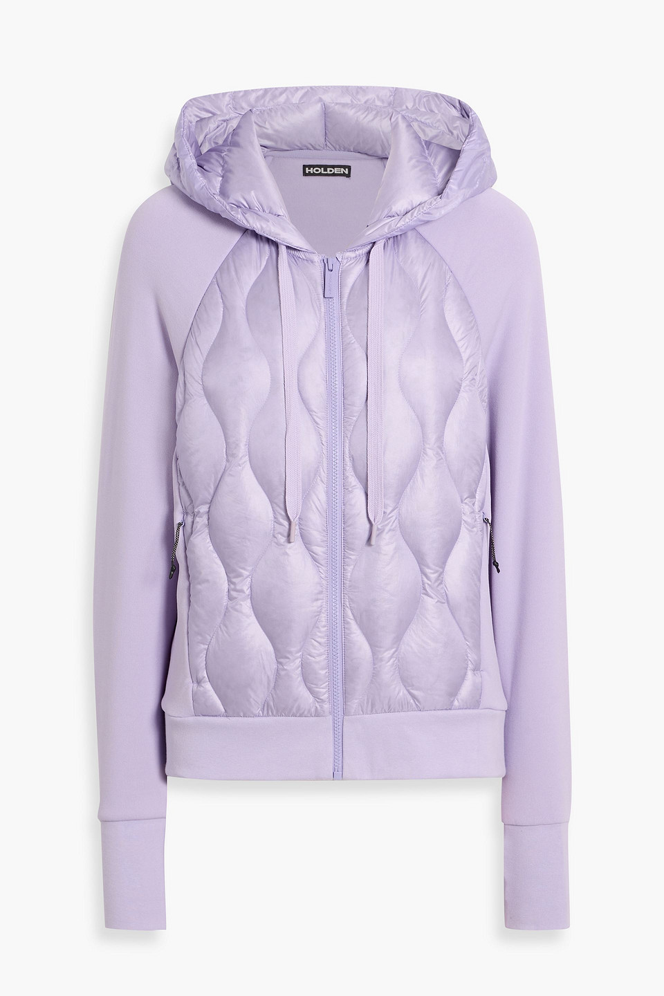 Holden Fleece-paneled Quilted Shell Down Hoodie In Purple