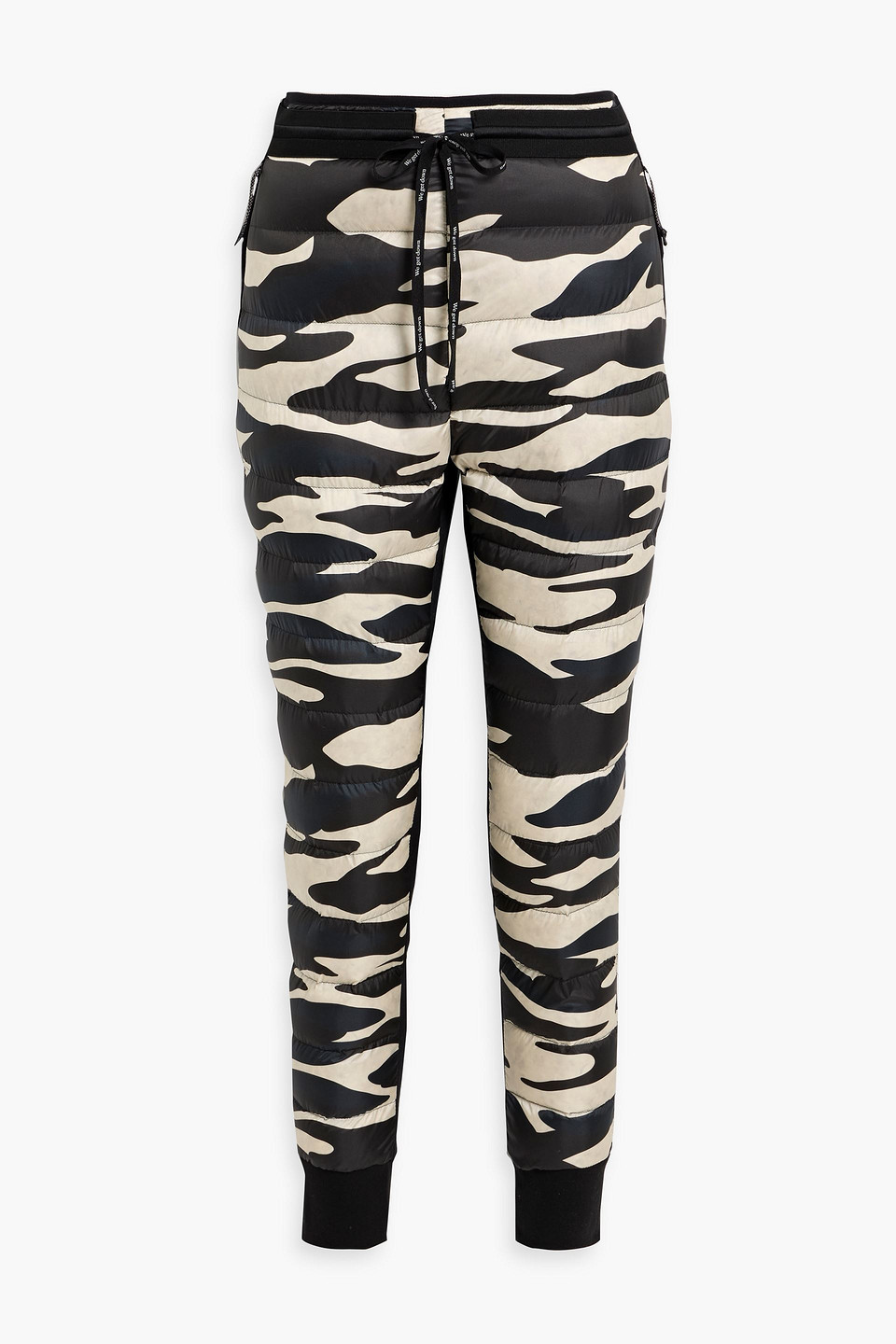 Holden Fleece-paneled Quilted Zebra-print Shell Track Pants In Multi