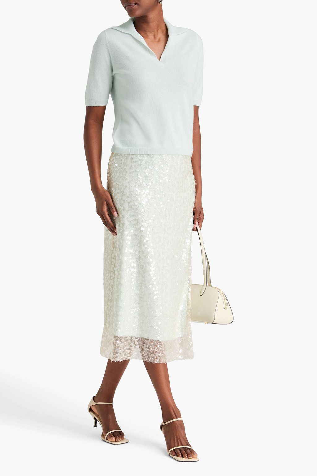 VINCE. Cashmere and silk-blend polo sweater