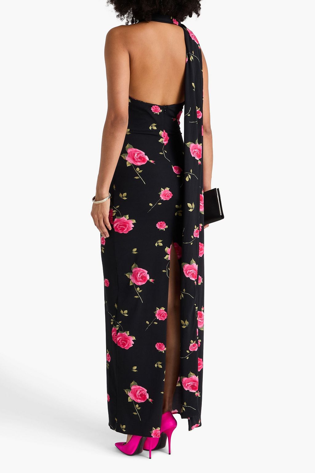 MAGDA BUTRYM One-shoulder draped floral-print jersey maxi dress