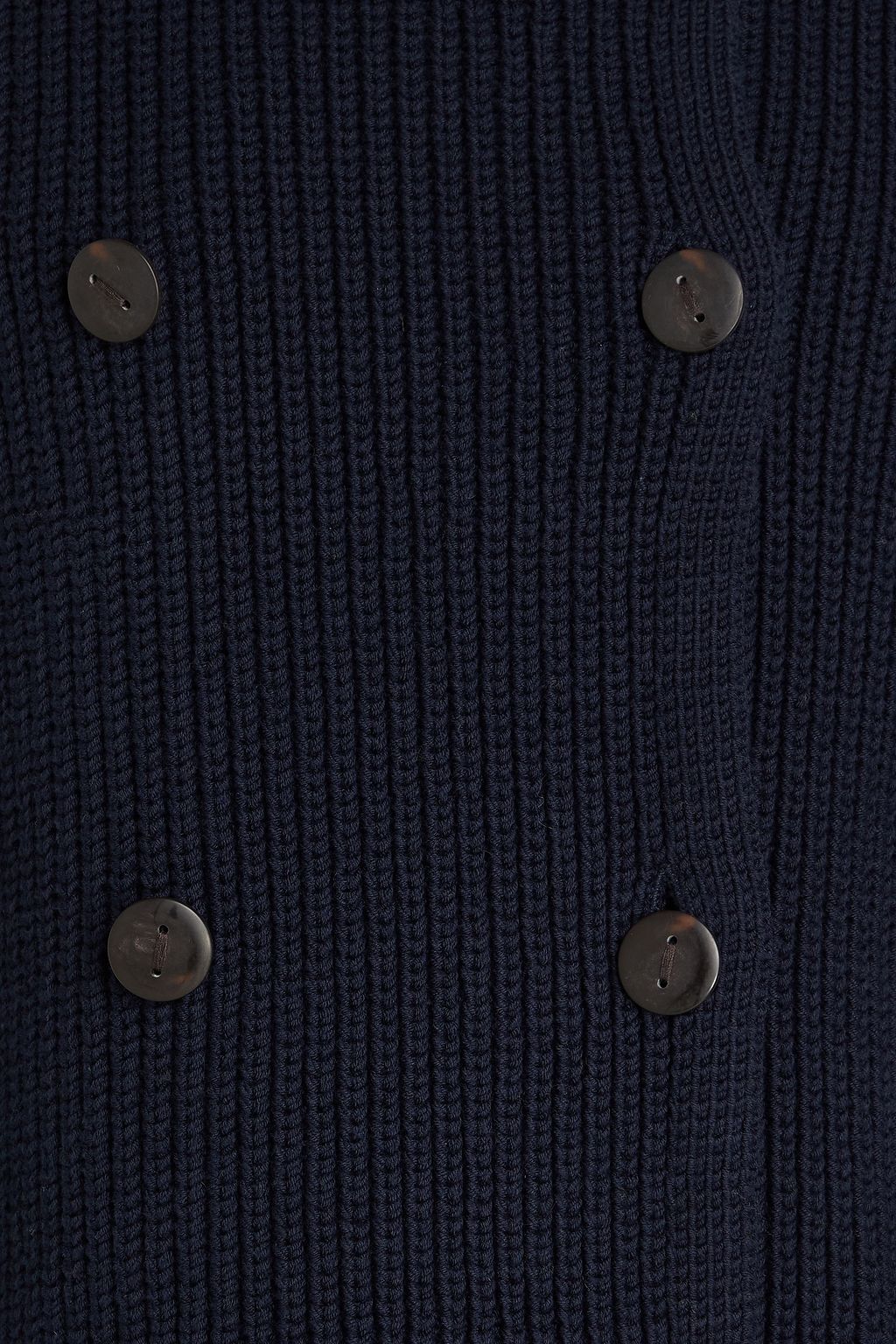 VINCE. Double-breasted ribbed cotton-blend cardigan
