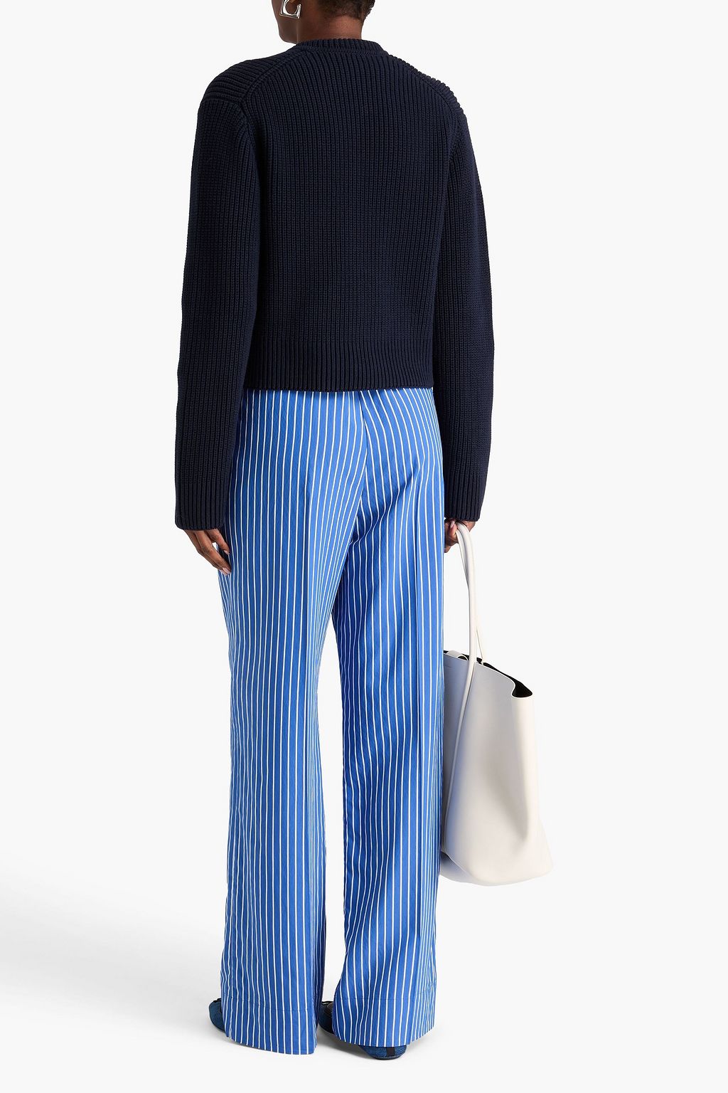 VINCE. Double-breasted ribbed cotton-blend cardigan