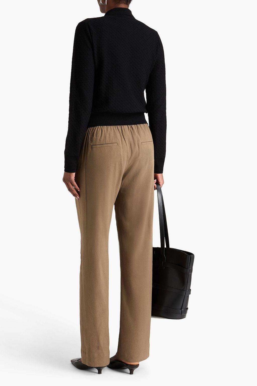 VINCE. Pointelle-knit cotton-blend cardigan