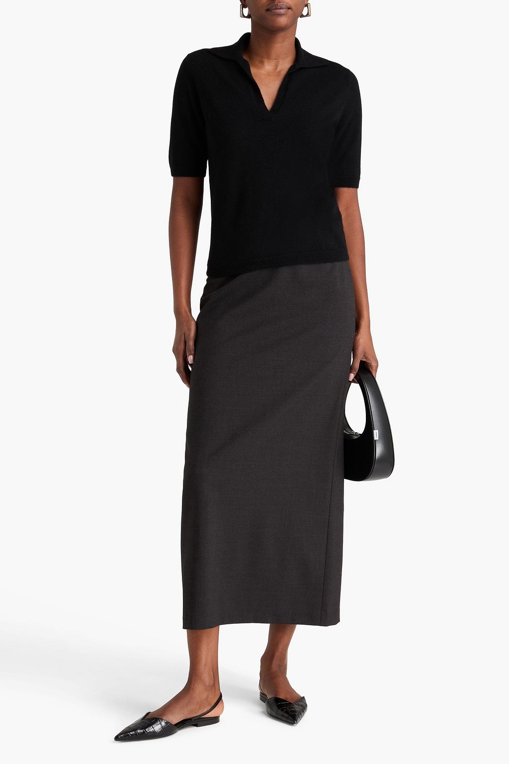 VINCE. Cashmere and silk-blend polo sweater