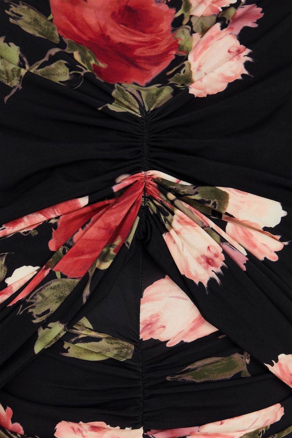 MAGDA BUTRYM Layered ruched floral-print jersey midi dress