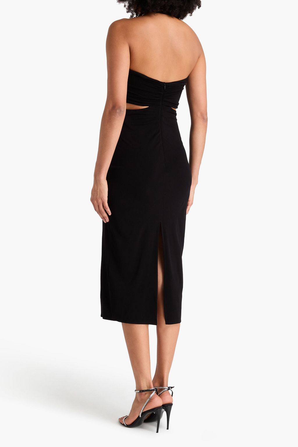 MAGDA BUTRYM Midikleid aus Jersey mit floralen Applikationen, Twist-Detail und Cut-outs