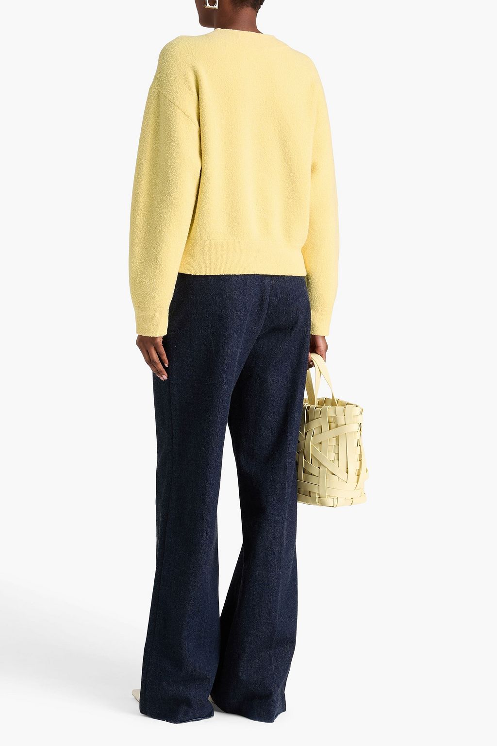 VINCE. كنزة رياضية من مزيج من القطن بحبكة بوكليه