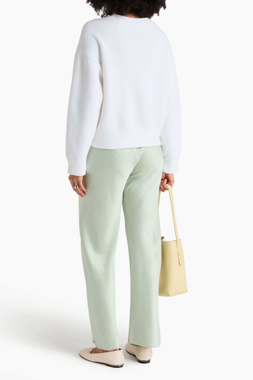 VINCE. Bouclé-knit cotton-blend sweater