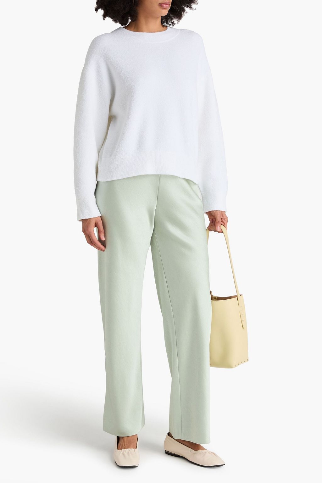 VINCE. Bouclé-knit cotton-blend sweater