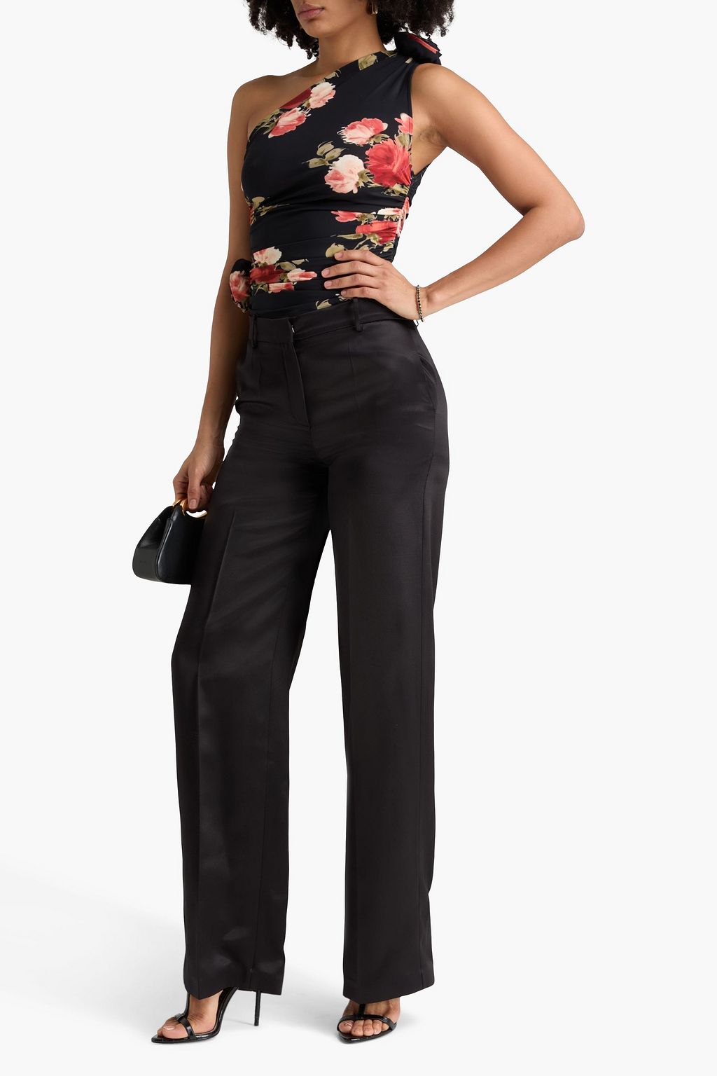 MAGDA BUTRYM Silk and wool-blend satin straight-leg pants