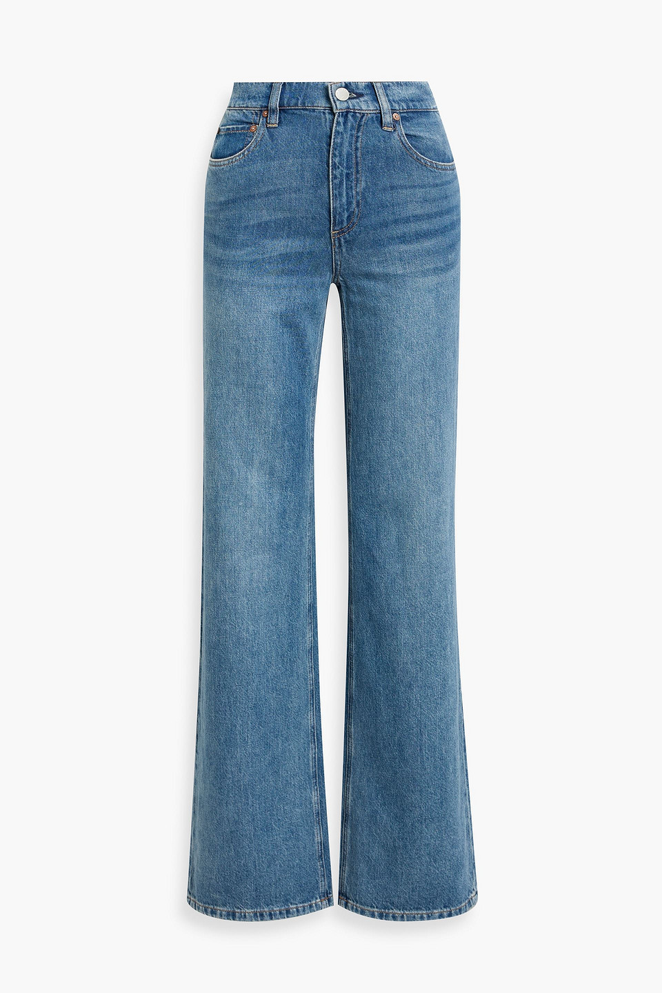 Alice And Olivia Weezy High-rise Wide-leg Jeans In Blue