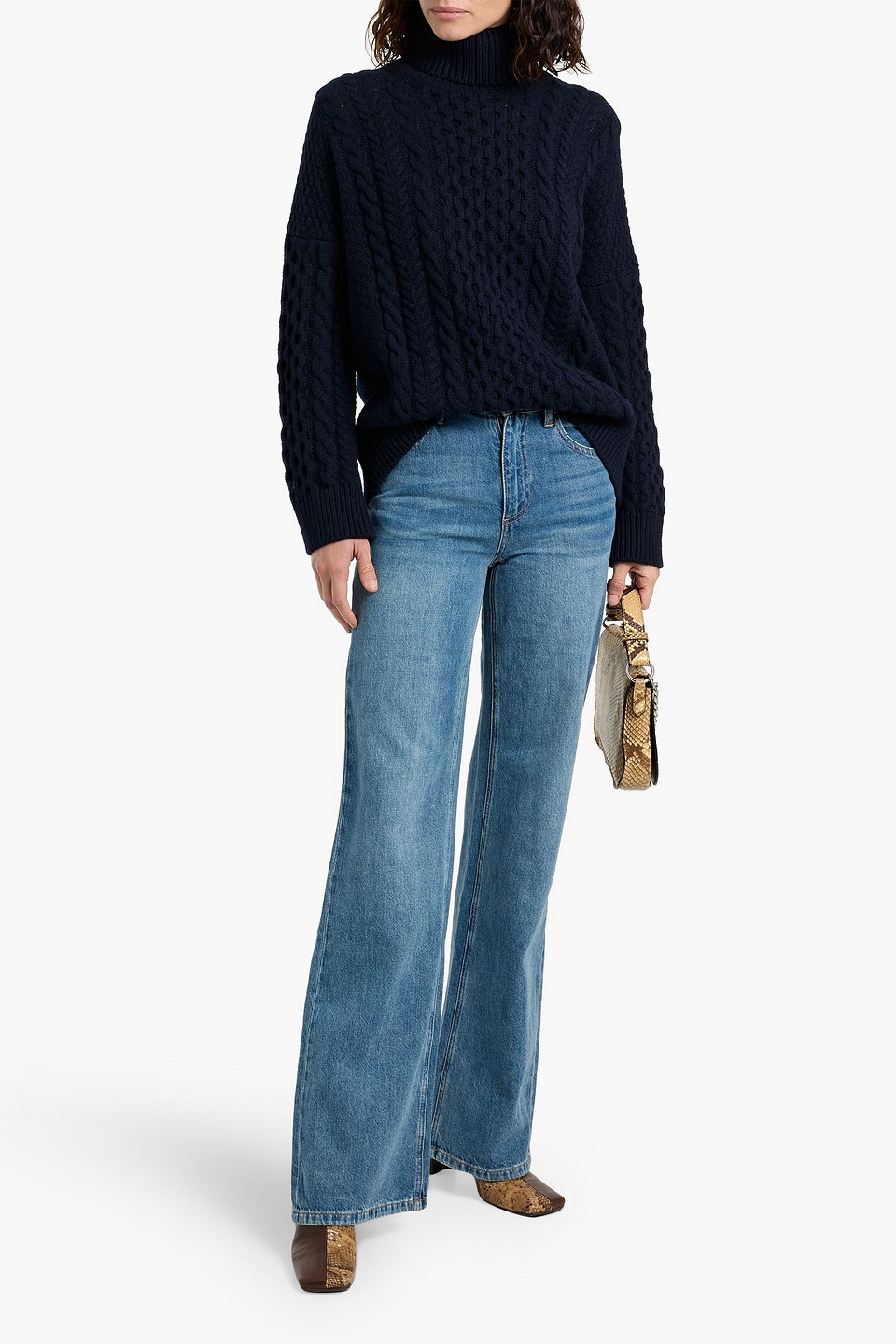 Alice And Olivia Weezy High-rise Wide-leg Jeans In Blue