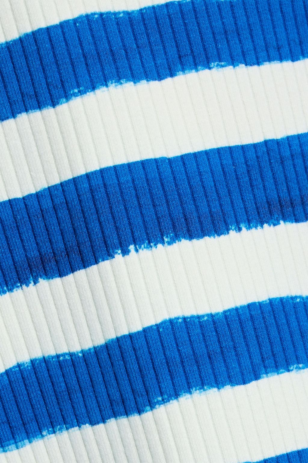 ALICE + OLIVIA Tess striped ribbed cotton-blend top