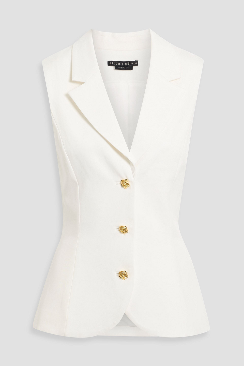 Alice And Olivia Sammie Lyocell-blend Vest In White