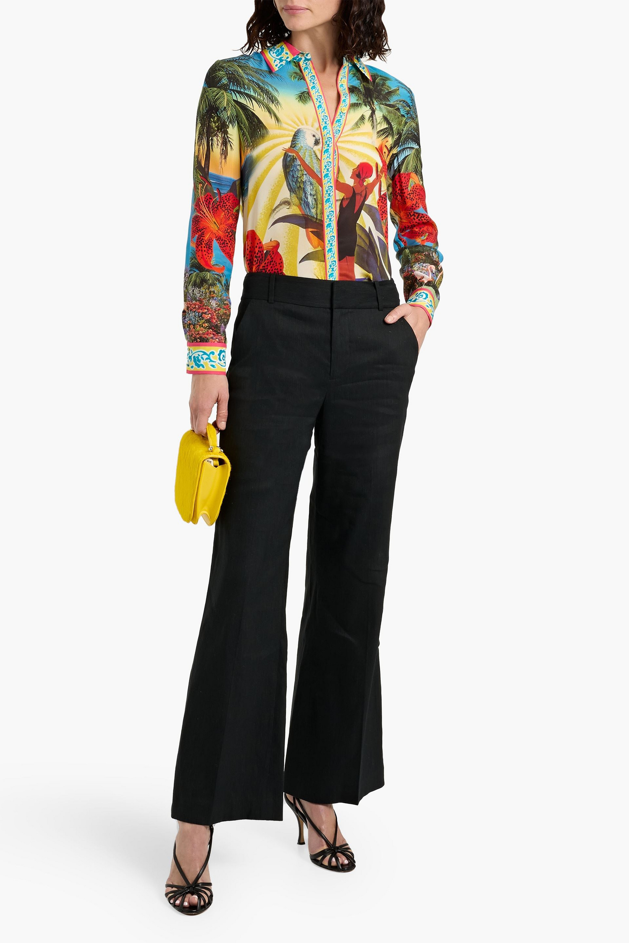 alice + olivia Willa printed silk-voile shirt