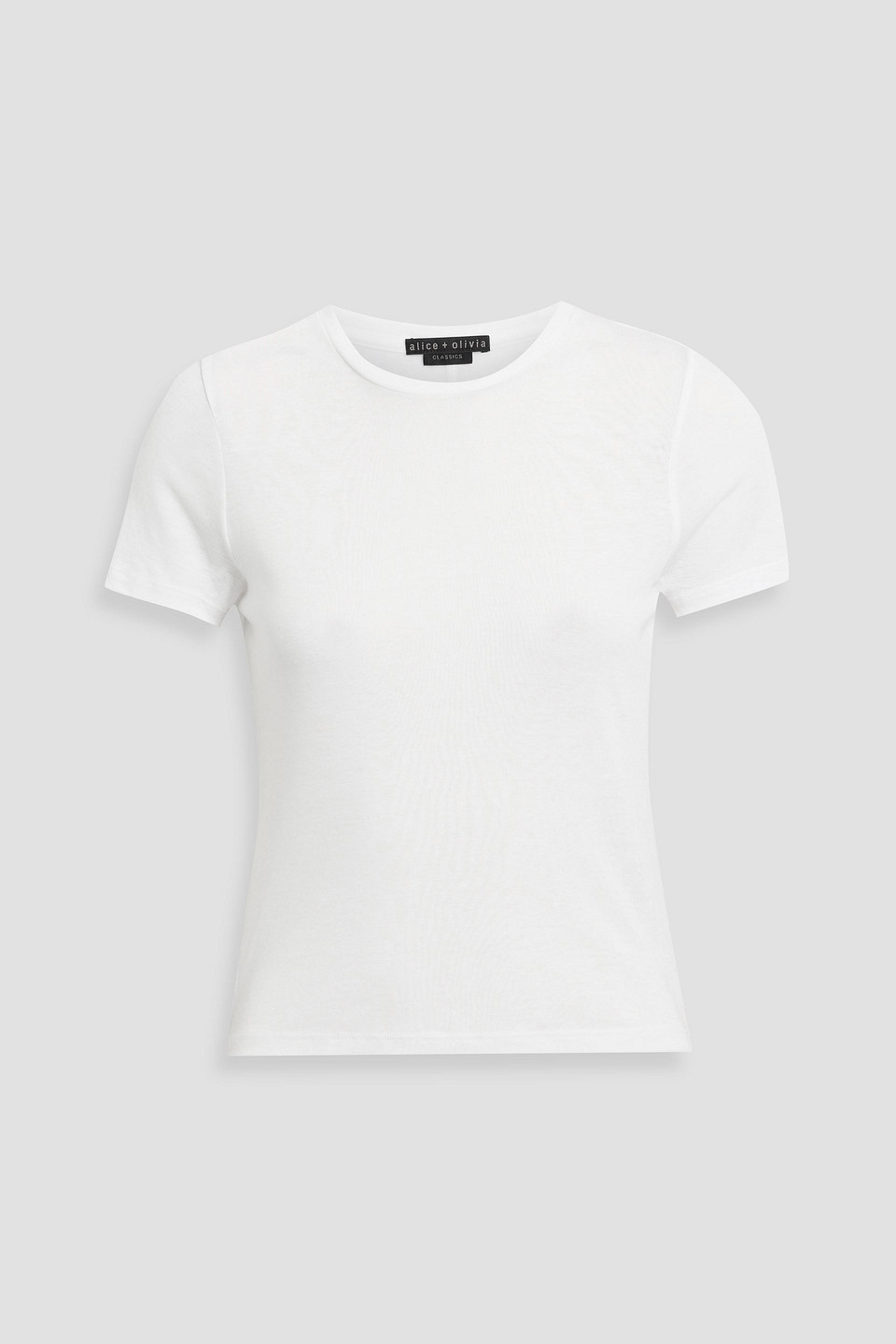 Alice And Olivia Cindy Lyocell And Cotton-blend Jersey T-shirt In White