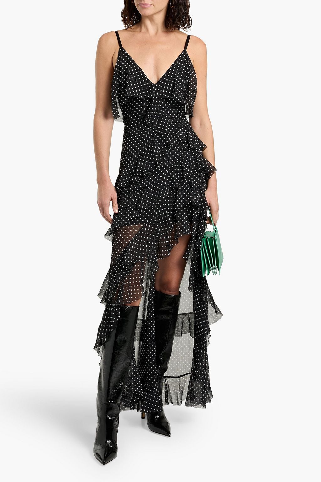 ALICE + OLIVIA Laverne ruffled polka-dot georgette maxi dress