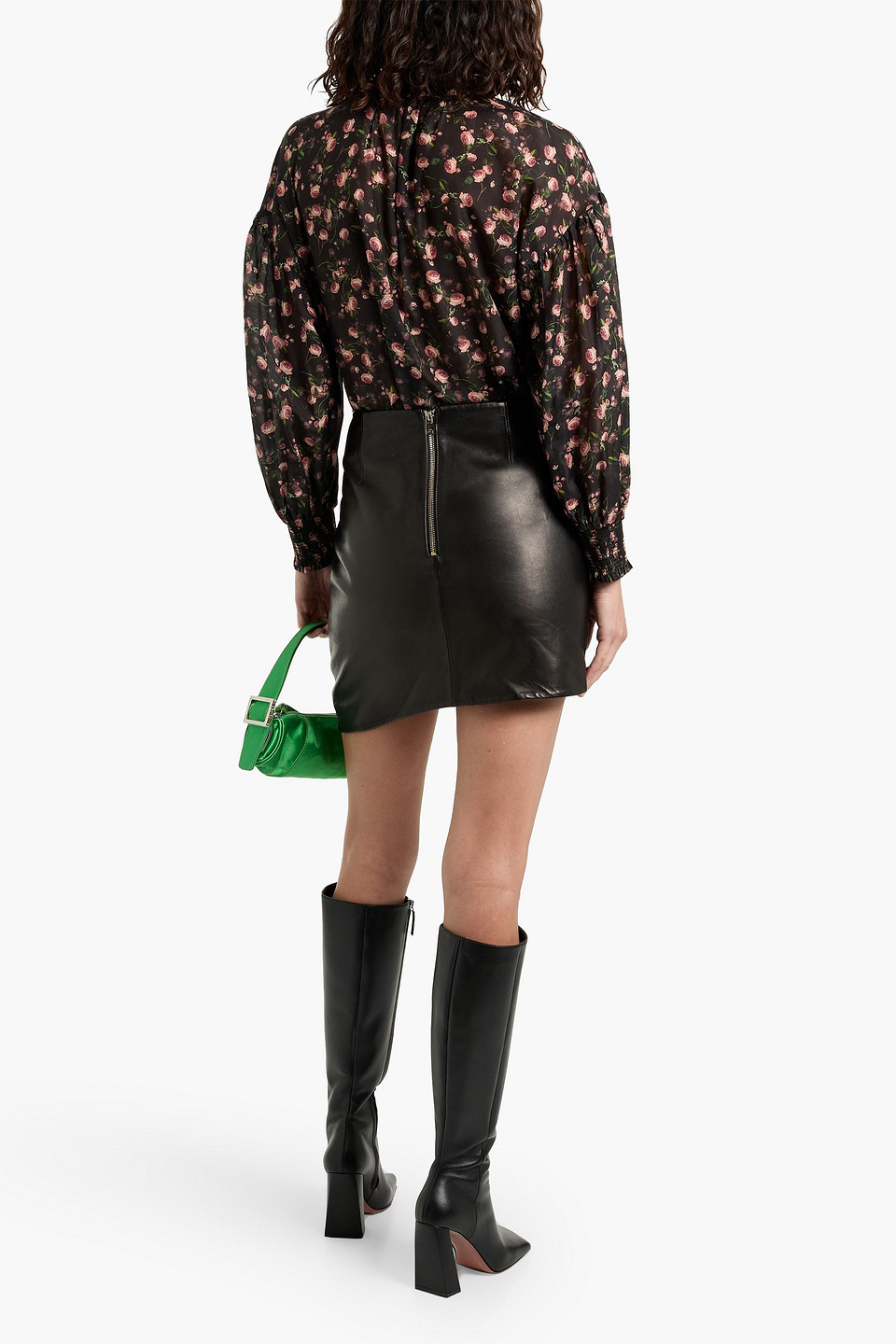 Alice And Olivia Julius Floral-print Cotton And Silk-blend Voile Top In Brown