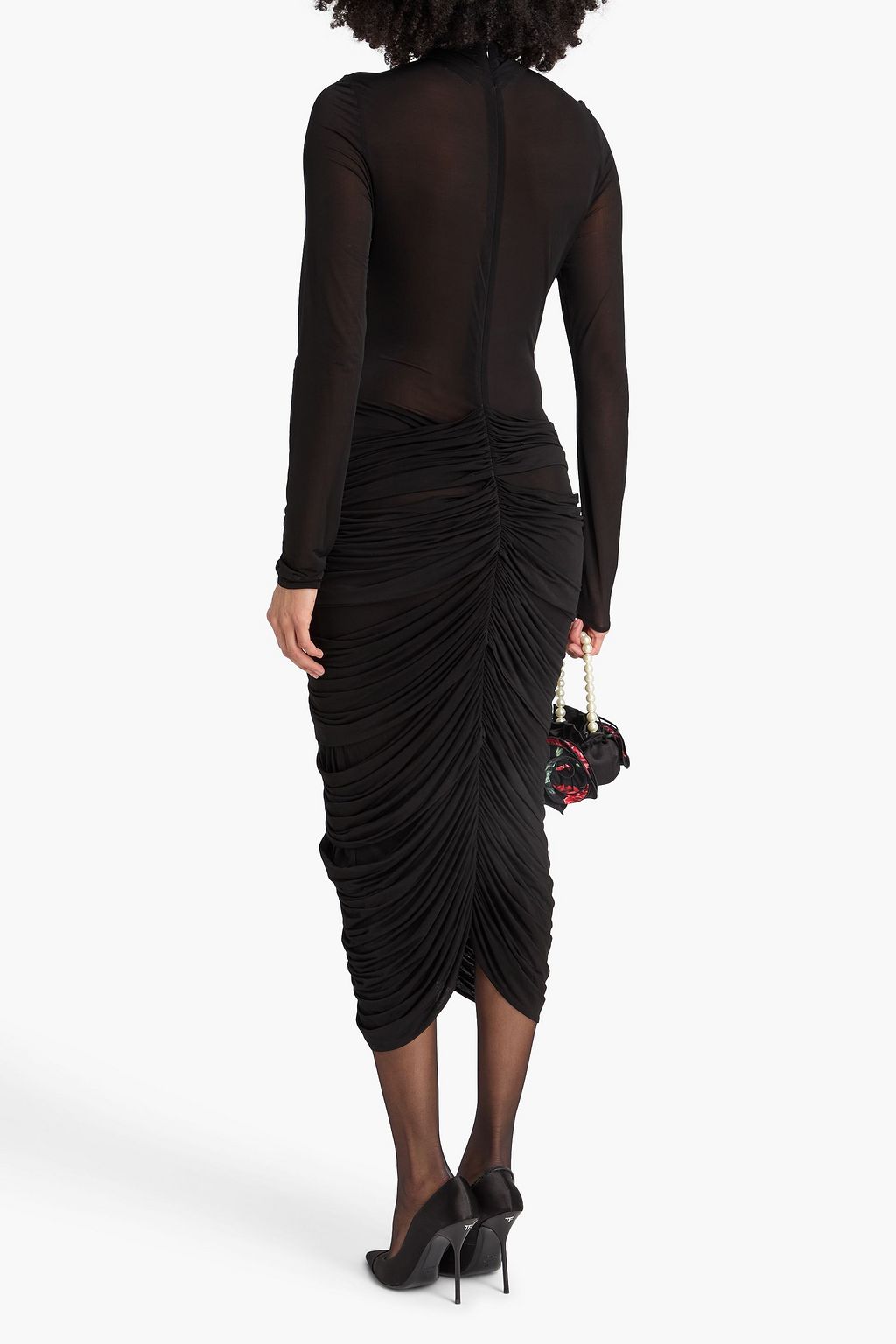 MAGDA BUTRYM Ruched cupro-blend stretch-jersey midi dress