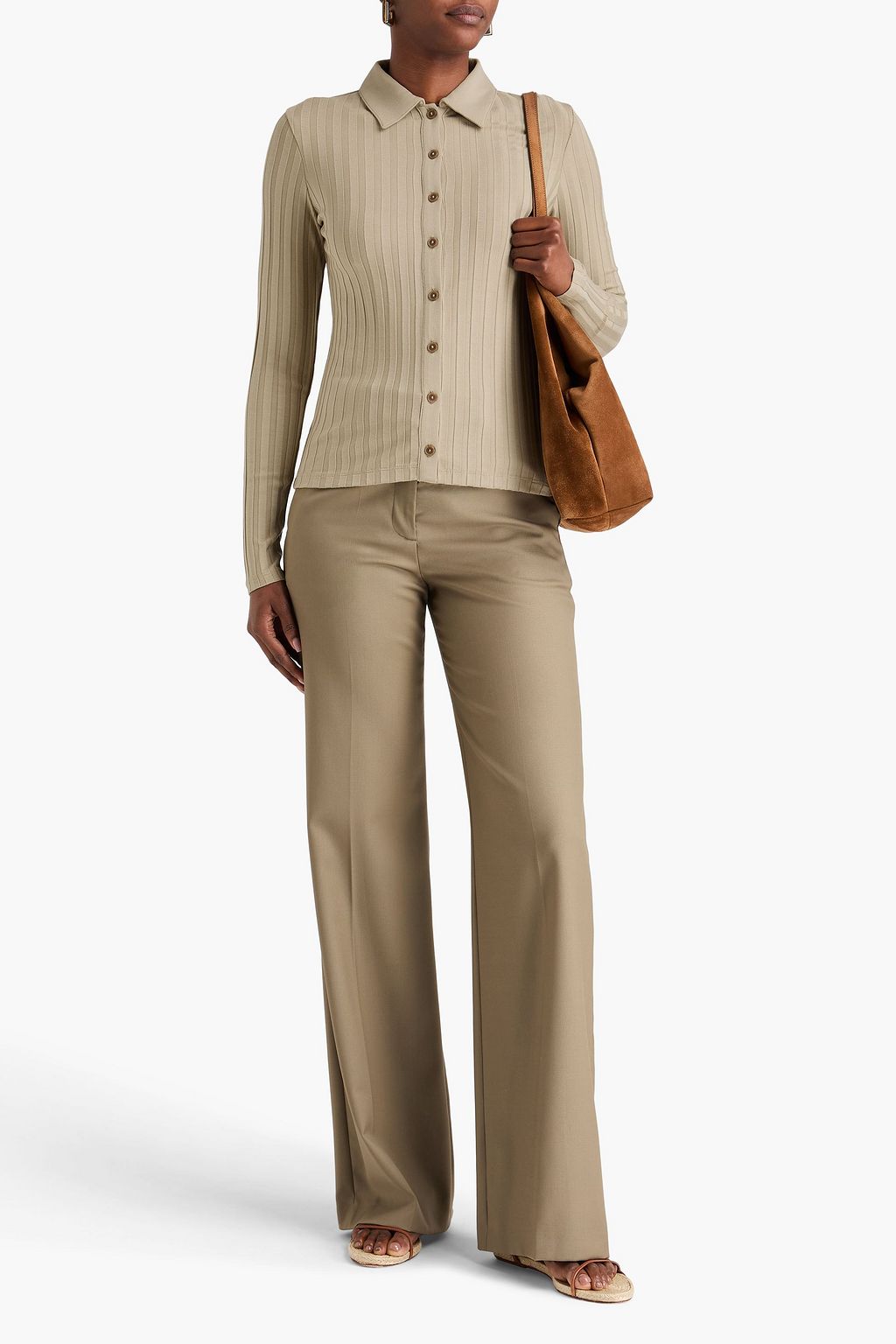 VINCE. Ribbed modal-blend jersey shirt