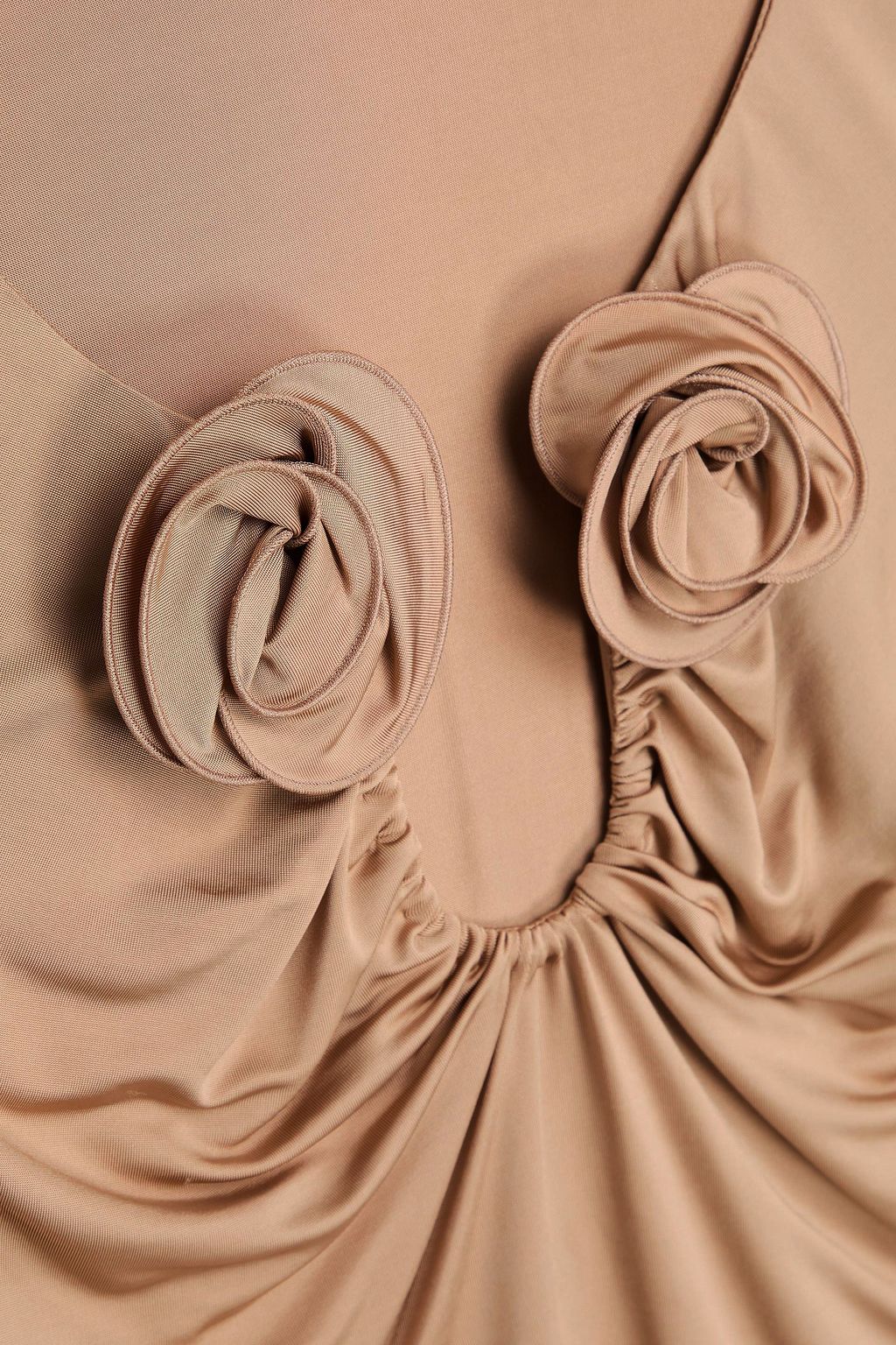 MAGDA BUTRYM Floral-appliquéd satin-jersey top