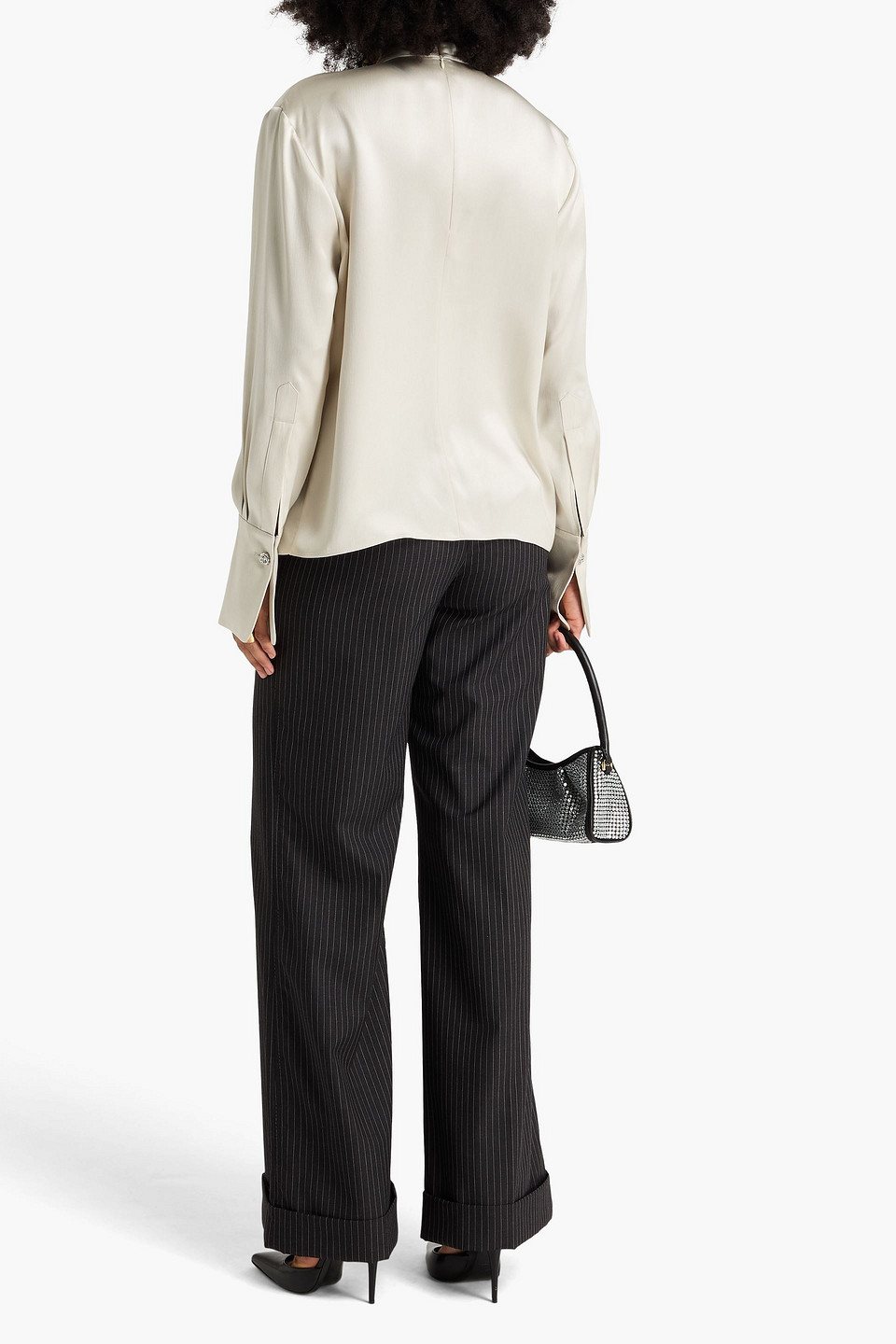  Magda Butrym - Drapierte Bluse Aus Seide - Grau - Fr 40 