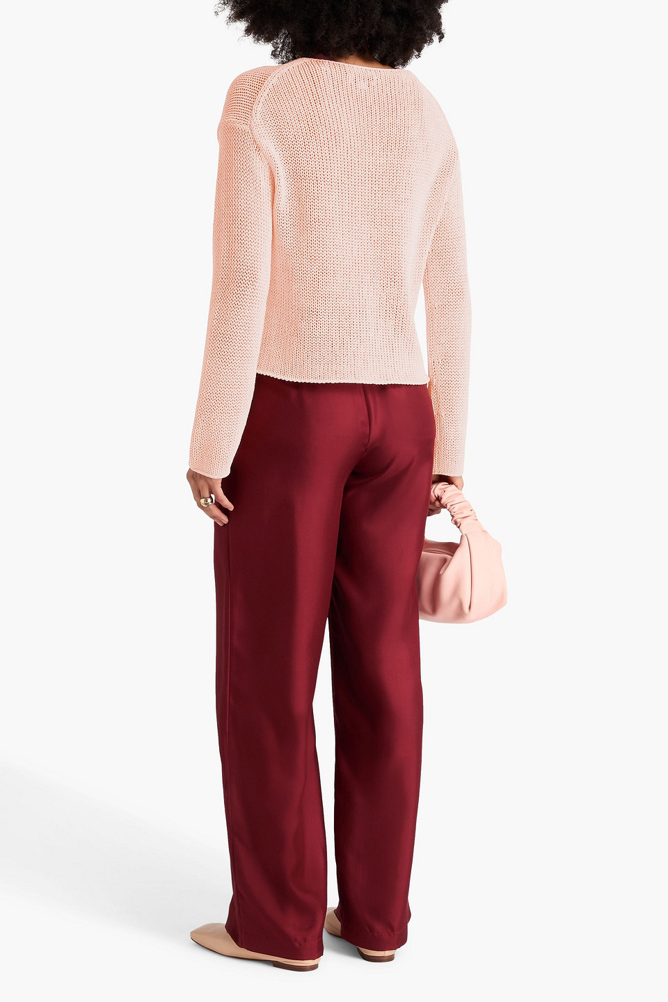 Vince Cotton-blend Sweater In Pink