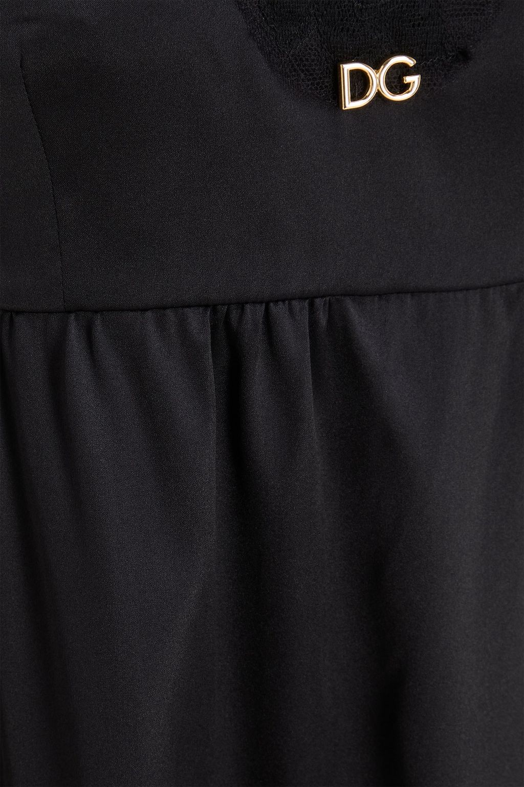 DOLCE&GABBANA Lace-paneled silk-blend satin-crepe chemise